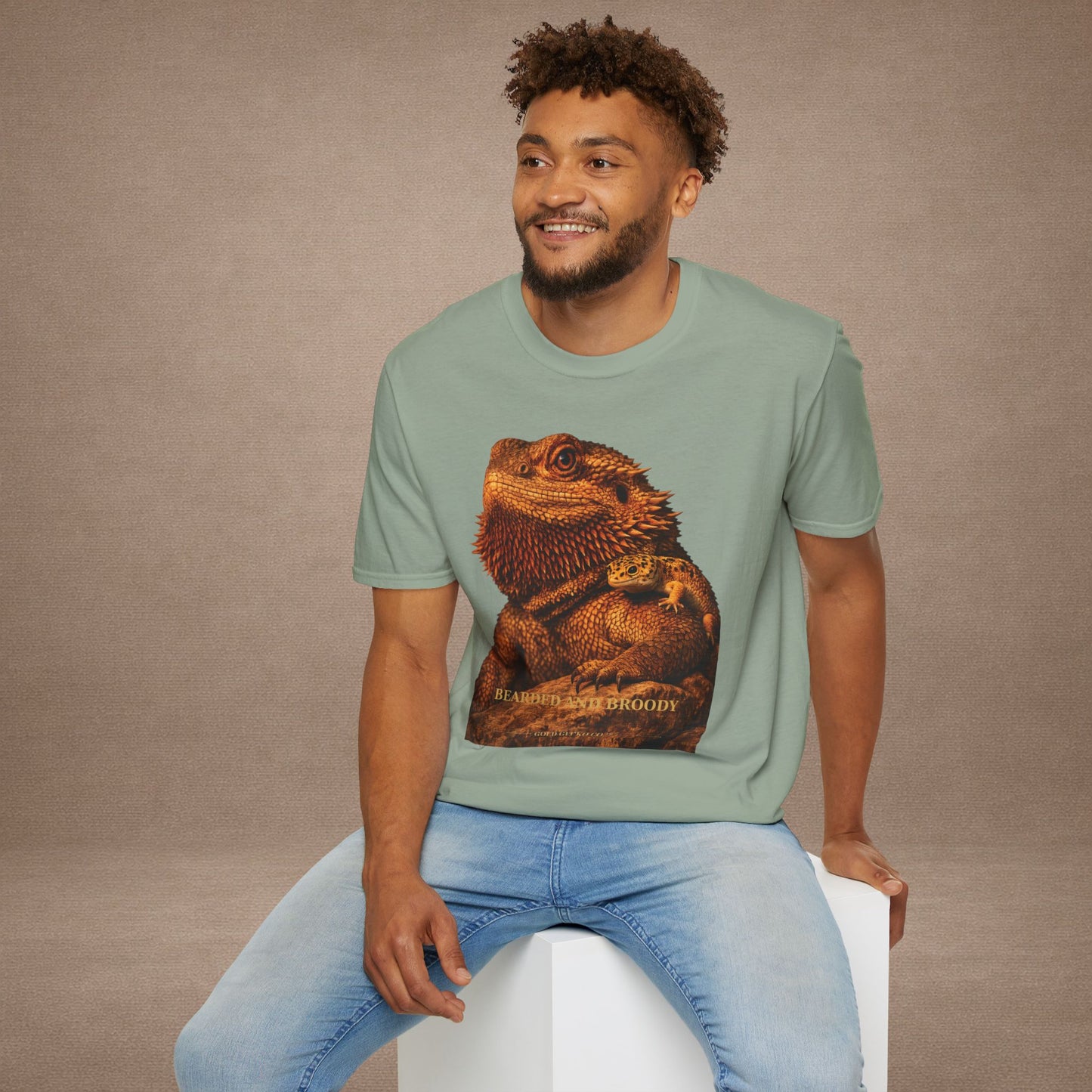 Bearded Dragon — Bearded And Broody — photoreal reptile portraits — the ultimate herp appreciation. Gold Gecko Co. Reptile Roll Call collection.
