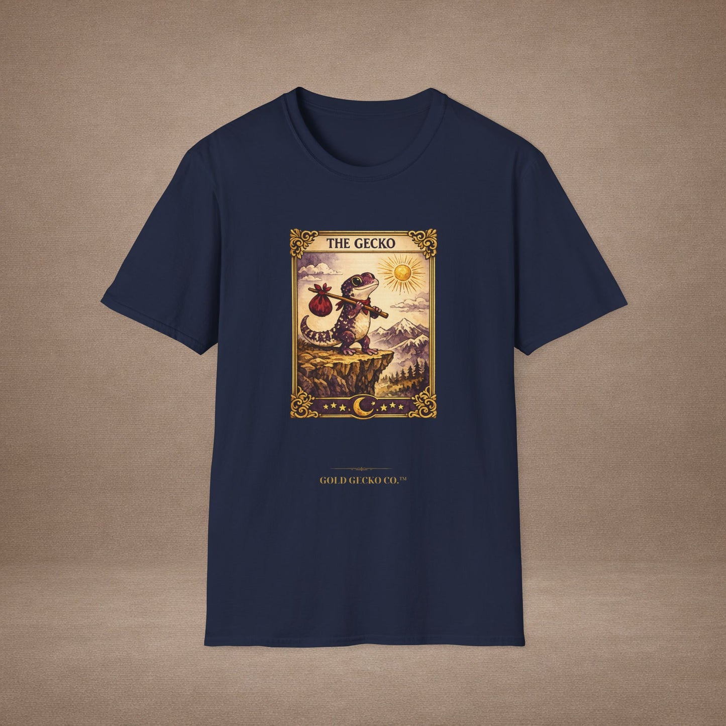 The High Priestess gecko tarot t-shirt · Moon Phase Coven · Gold Gecko Co.