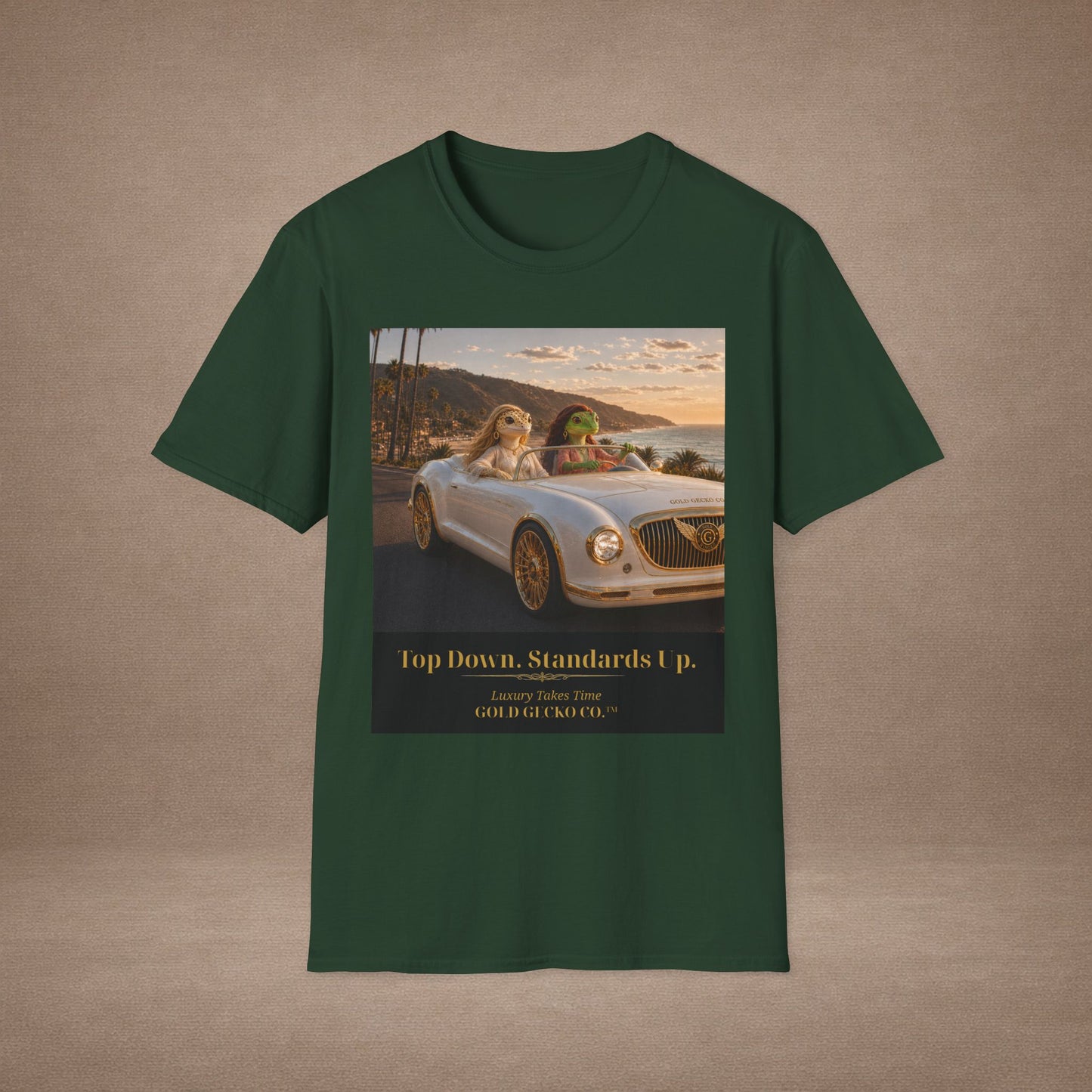 Col1142-05-V5-TS-Gildan64000-TopDownStandardsUp-RollsConvertible-MultiGecko-Realistic-GoldGeckoCo