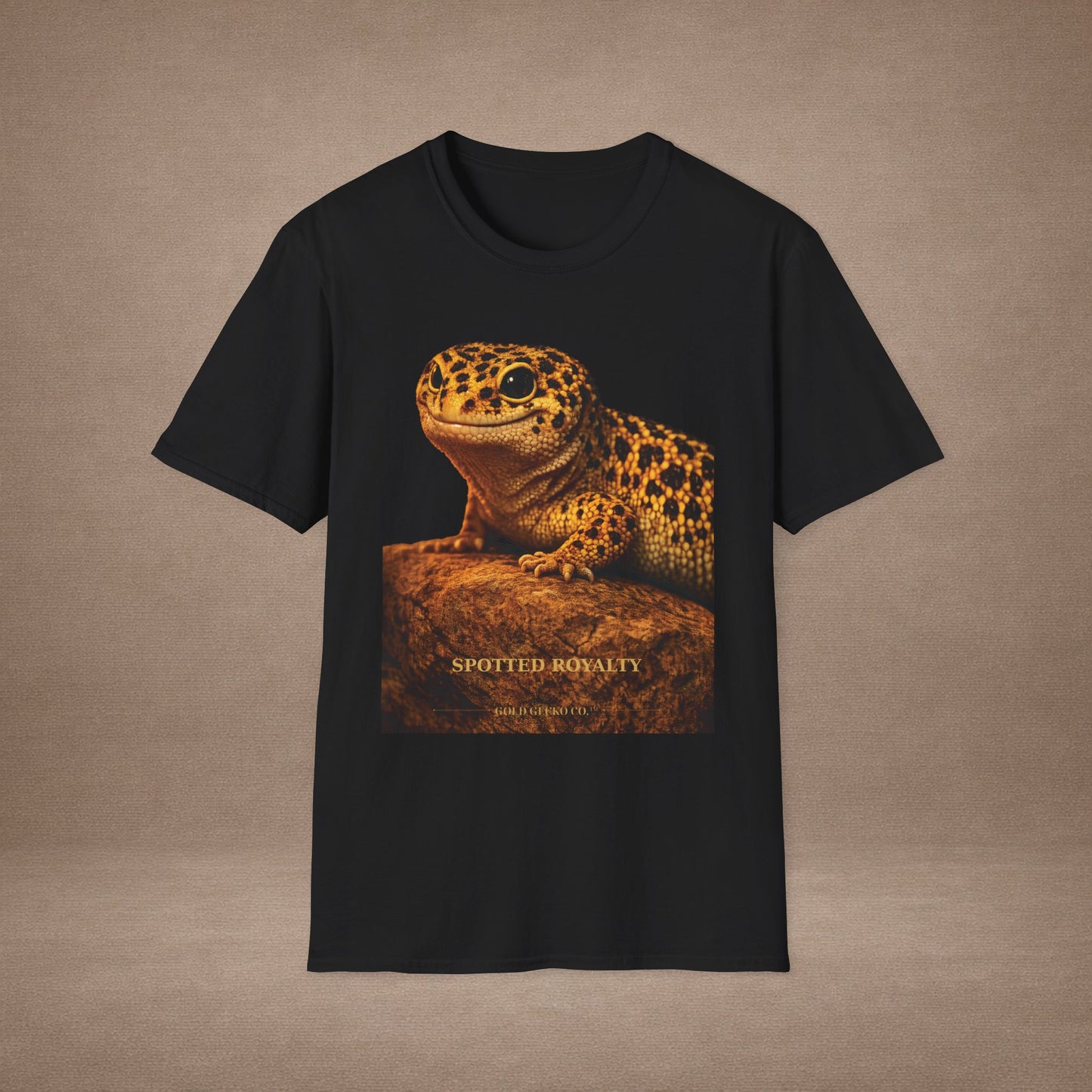 Leopard Gecko — Spotted Royalty — photoreal reptile portraits — the ultimate herp appreciation. Gold Gecko Co. Reptile Roll Call collection.