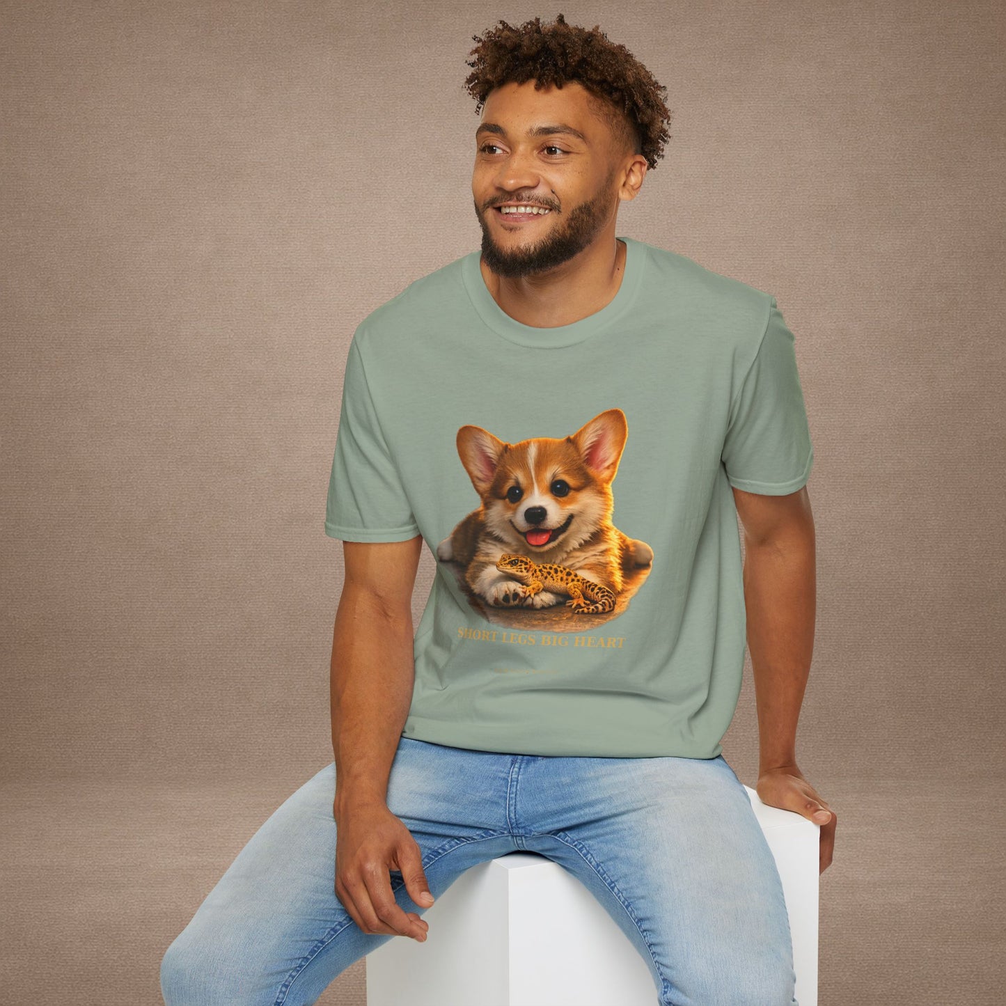 Corgi — Short Legs Big Heart — cinematic photoreal portraits of beloved dog breeds paired w. Gold Gecko Co. Puppies & Geckos collection.