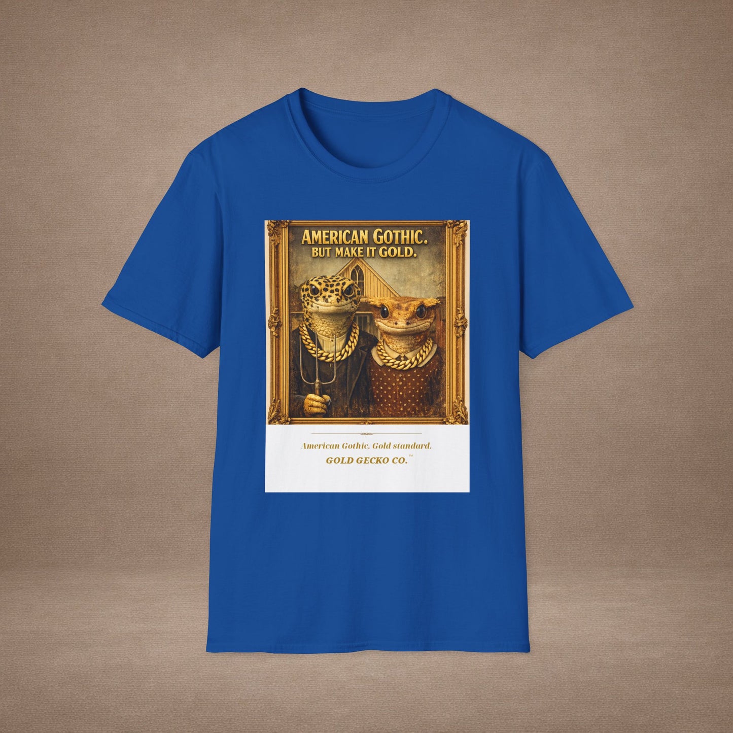 Design #col19-2 American Gothic Gecko — Fine Art Tee