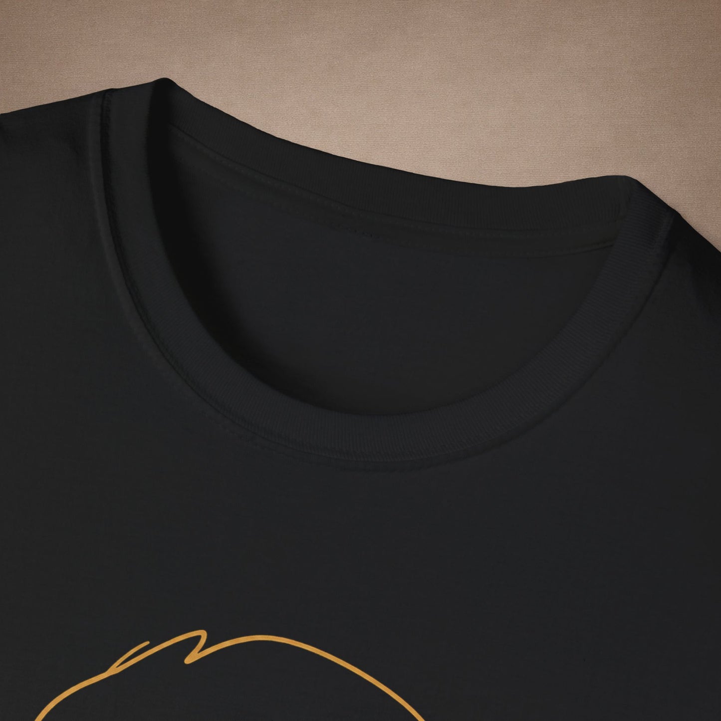 Topaz Golden Retriever single-line art with topaz gold gem eye — Gold Gecko Co. Line & Gold collection (Dark)