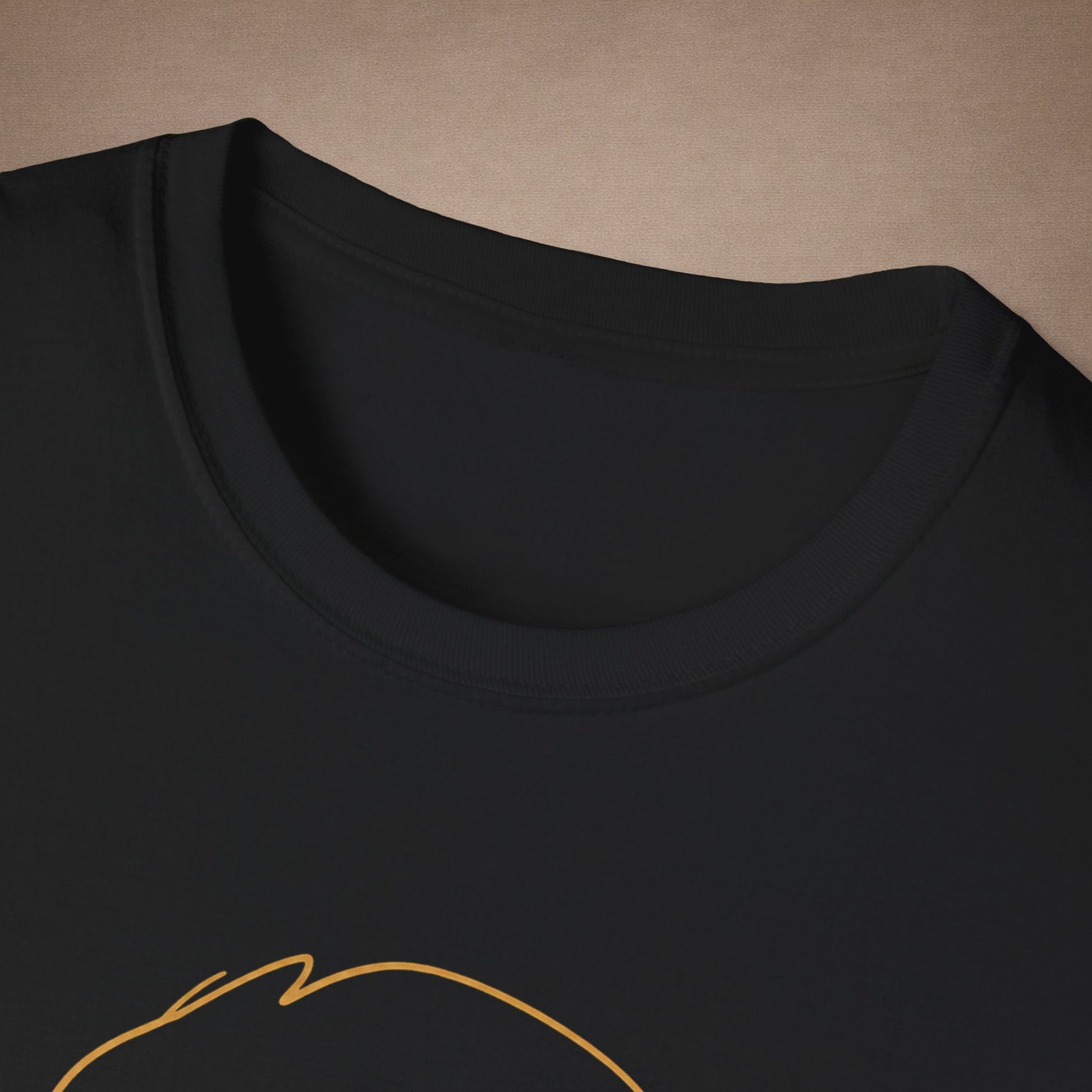 Topaz Golden Retriever single-line art with topaz gold gem eye — Gold Gecko Co. Line & Gold collection (Dark)