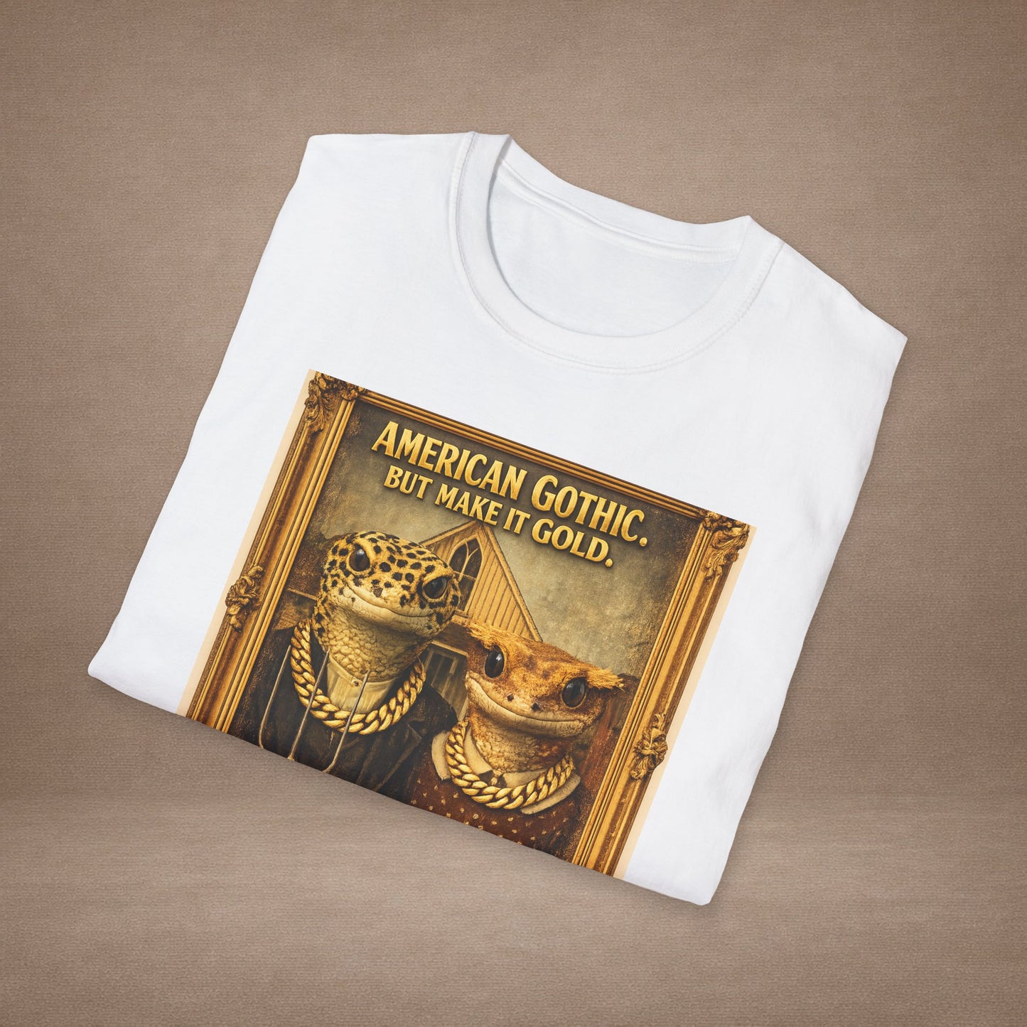 Design #col19-2 American Gothic Gecko — Fine Art Tee