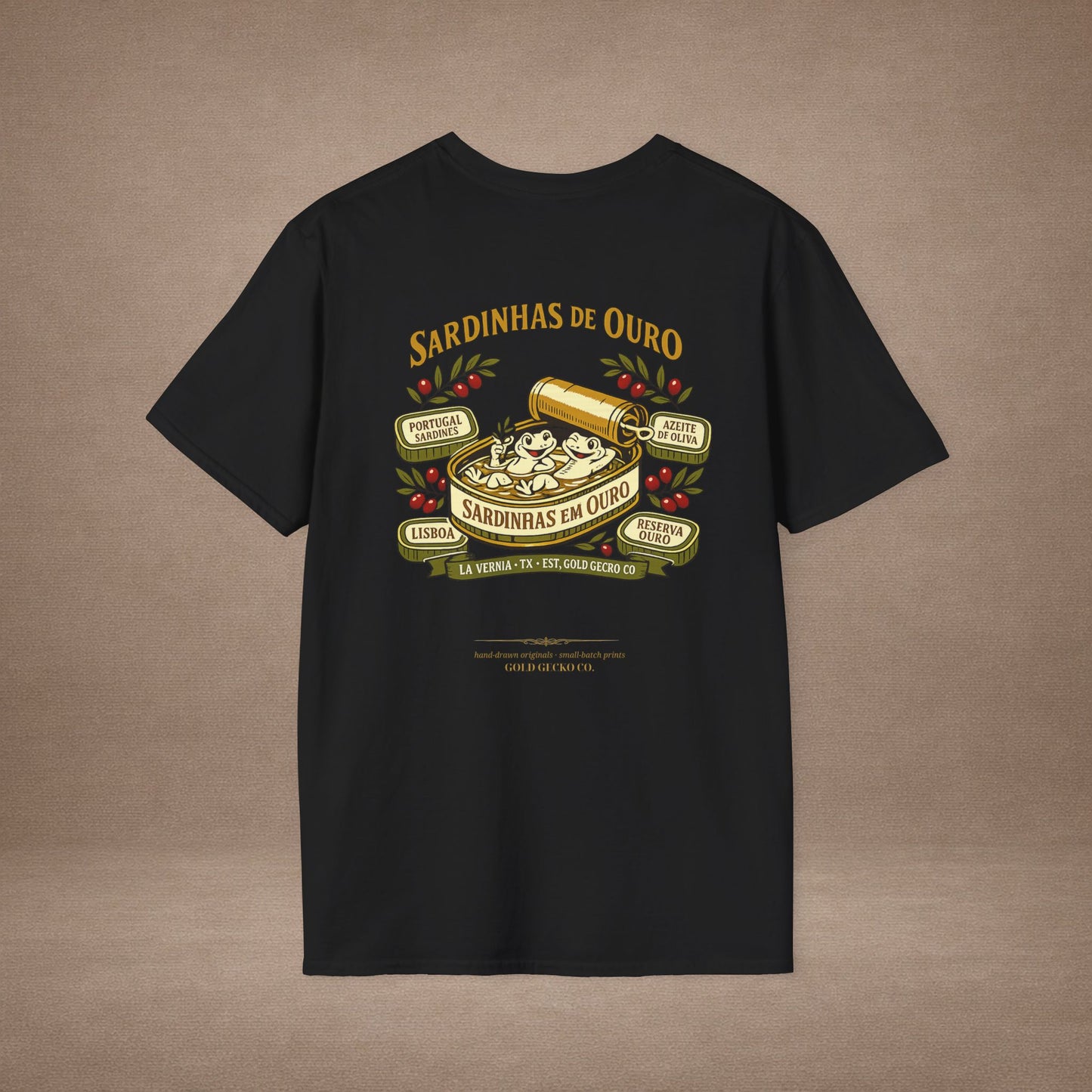 Sardinhas de Ouro Portuguese fish market graphic t-shirt — Gold Gecko Co.
