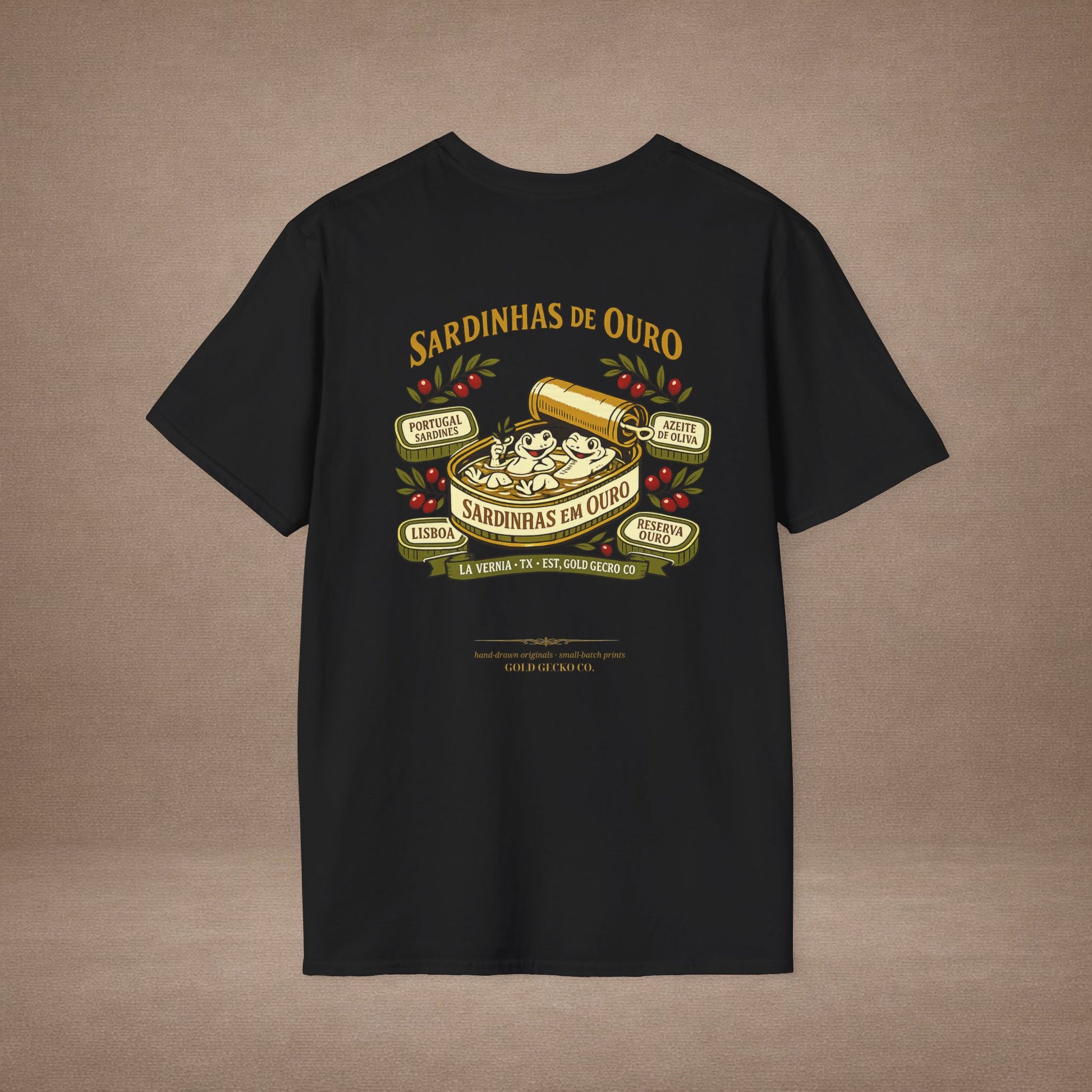 Sardinhas de Ouro Portuguese fish market graphic t-shirt — Gold Gecko Co.