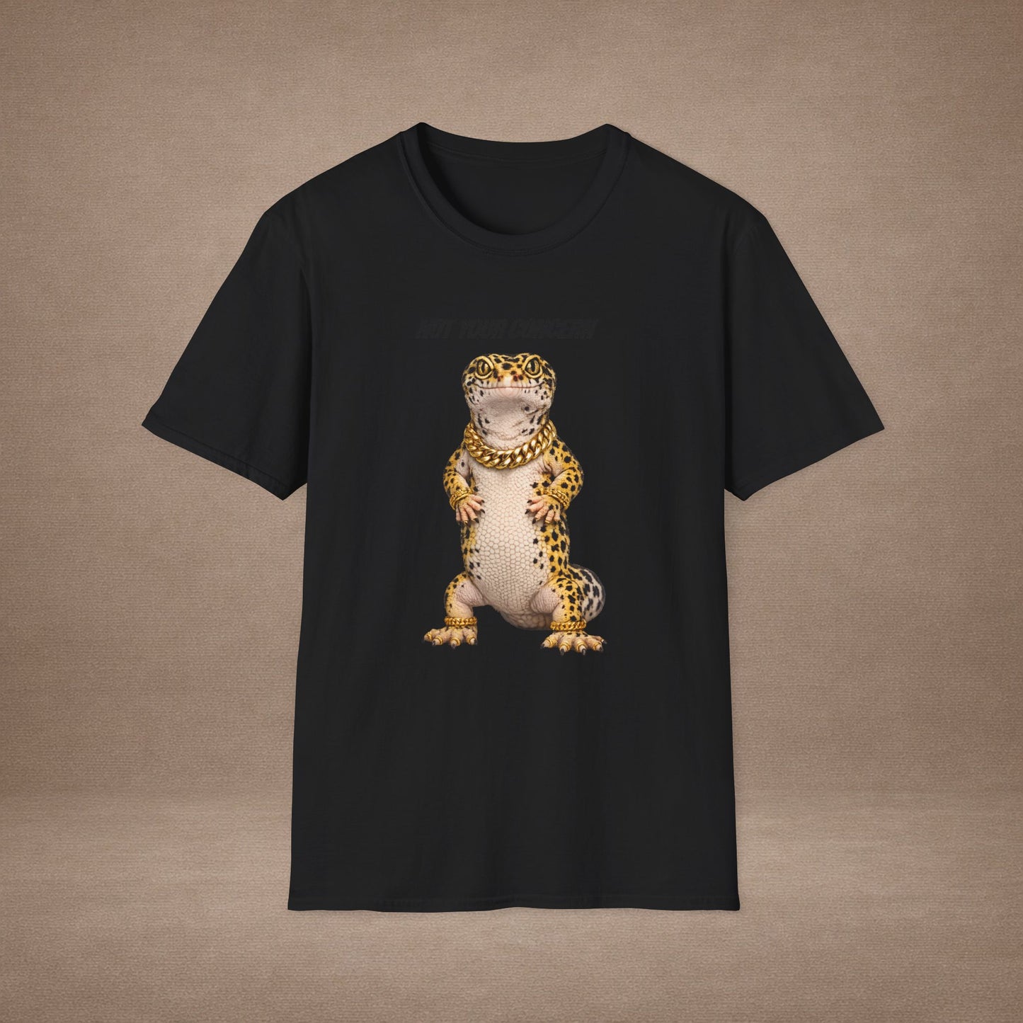 DESIGN #4- bl - Not Your Concern — Leopard Gecko Tee black lettering