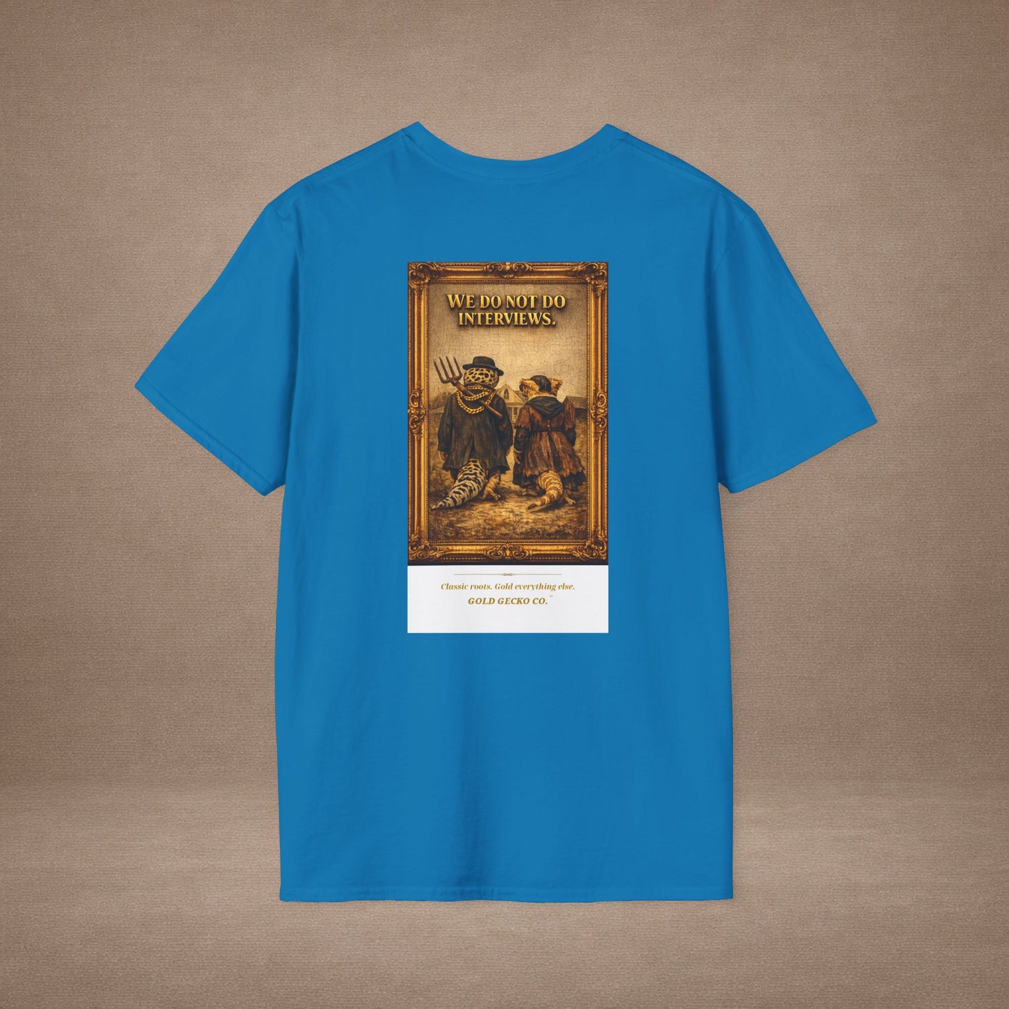 Design #col19-2 American Gothic Gecko — Fine Art Tee
