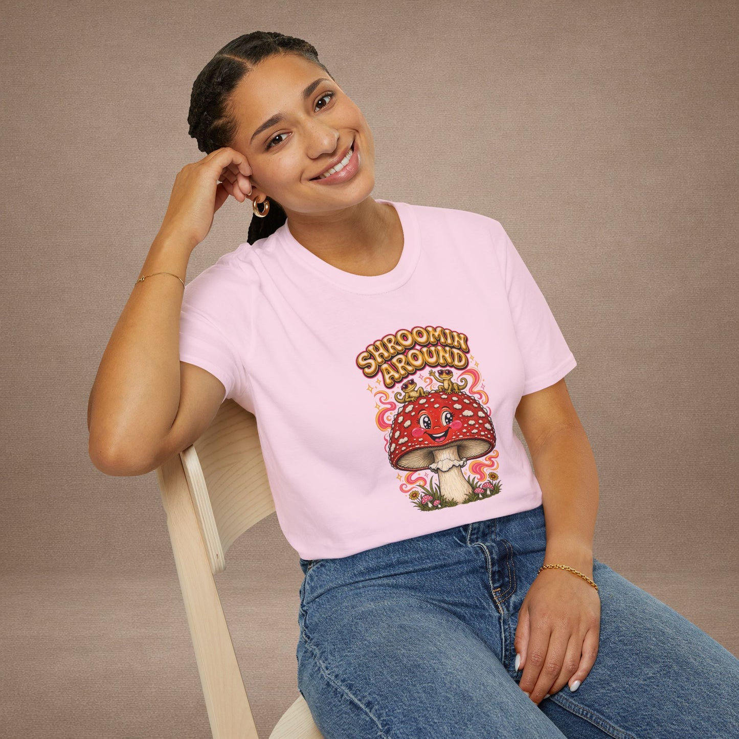 Shroomin' Around cottagecore mushroom & gecko t-shirt — Gold Gecko Co.