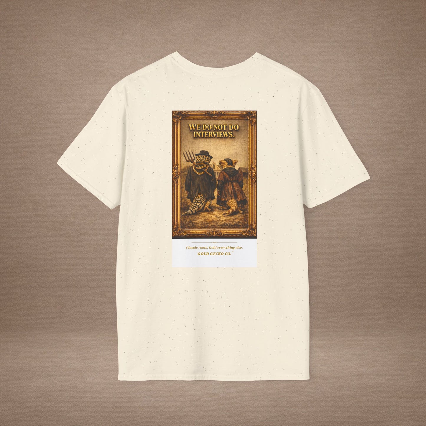 Design #col19-2 American Gothic Gecko — Fine Art Tee