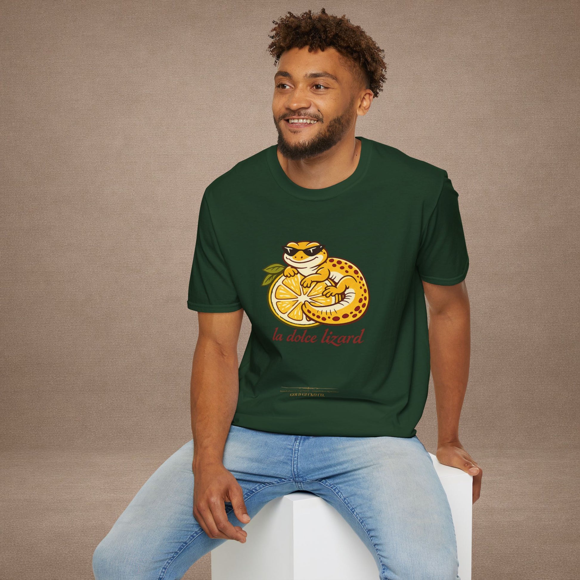 La Dolce Lizard Amalfi lemons Italian graphic t-shirt — Gold Gecko Co.