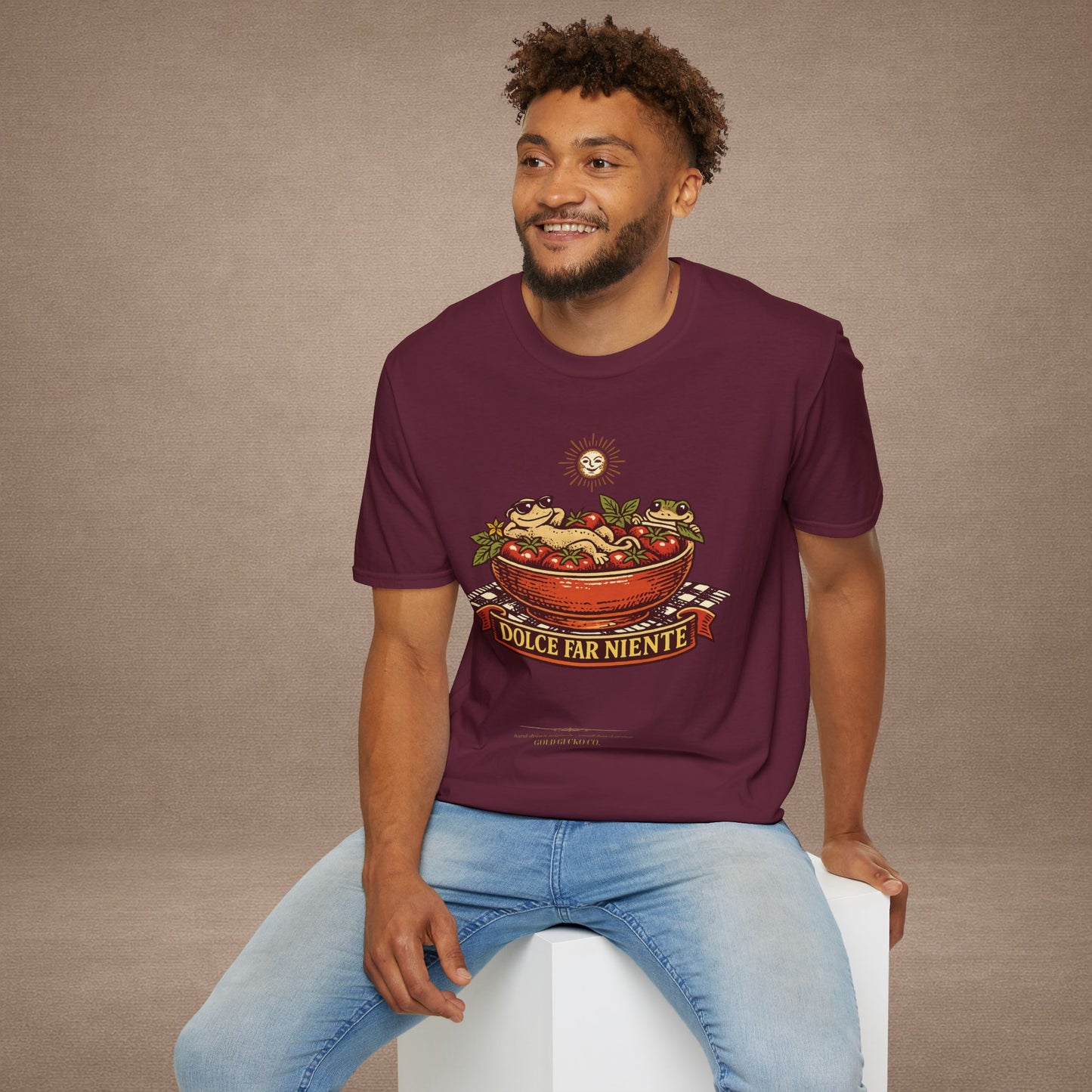 Pomodoro Dolce Italian tomato & basil graphic t-shirt — Gold Gecko Co.