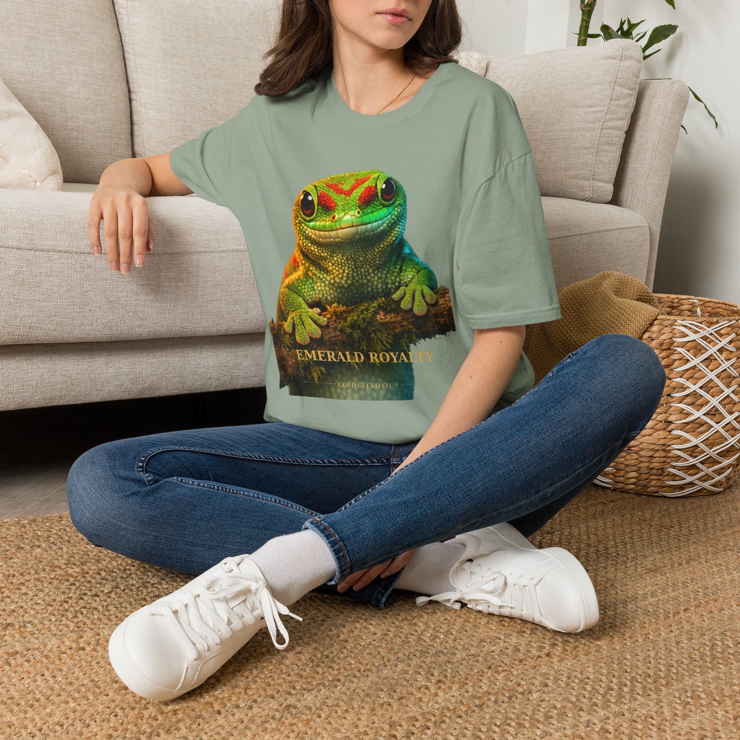 Day Gecko — Emerald Royalty — photoreal reptile portraits — the ultimate herp appreciation. Gold Gecko Co. Reptile Roll Call collection.