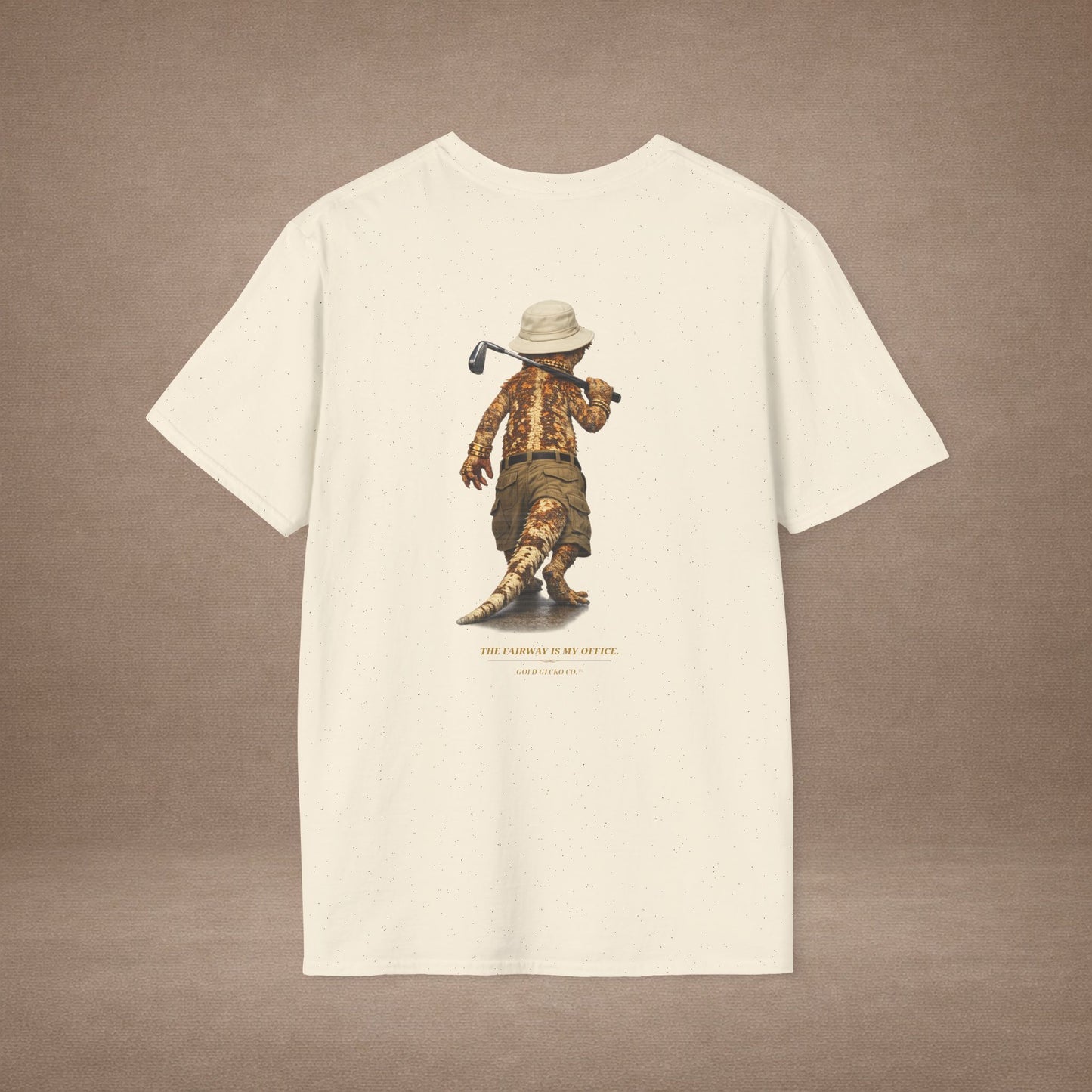 DESIGN #03-2-1 - Golf Dad (Crested - Golf Hat, Tan Shorts, Club, Grass)
