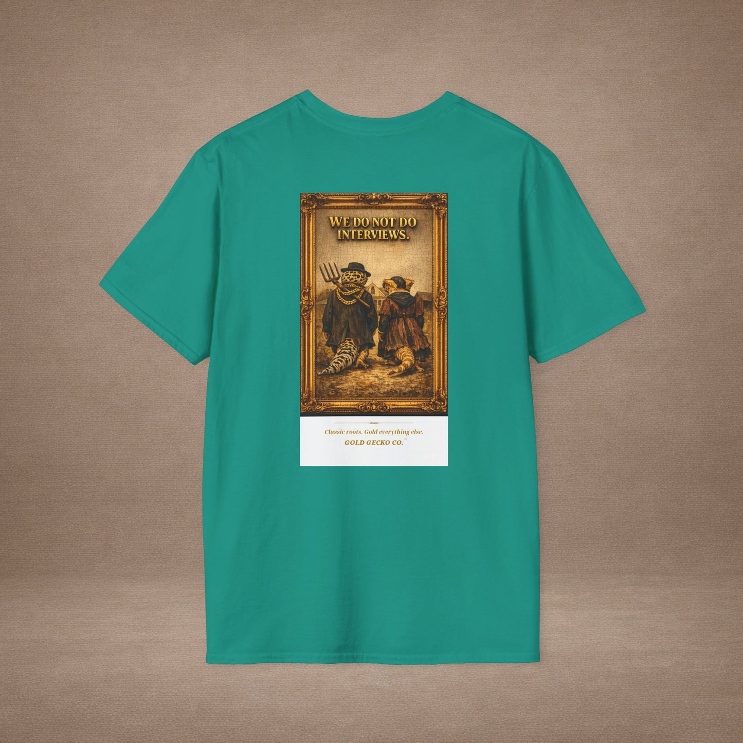 Design #col19-2 American Gothic Gecko — Fine Art Tee