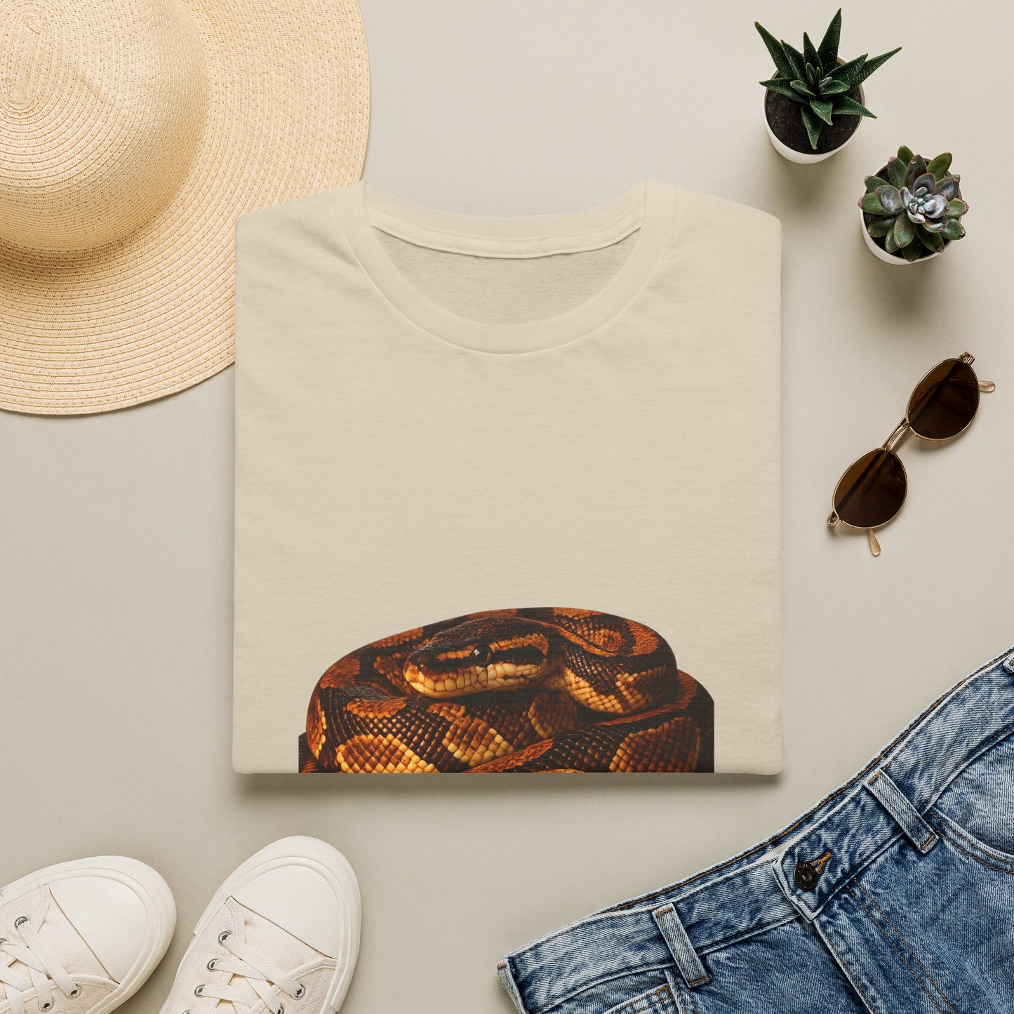 Ball Python — Coiled And Chill — photoreal reptile portraits — the ultimate herp appreciation. Gold Gecko Co. Reptile Roll Call collection.