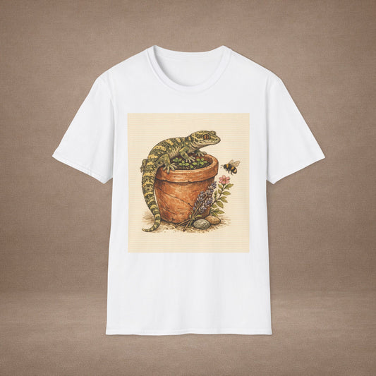 Cottage Windowsill cottagecore gecko t-shirt · Garden Gecko · Gold Gecko Co.