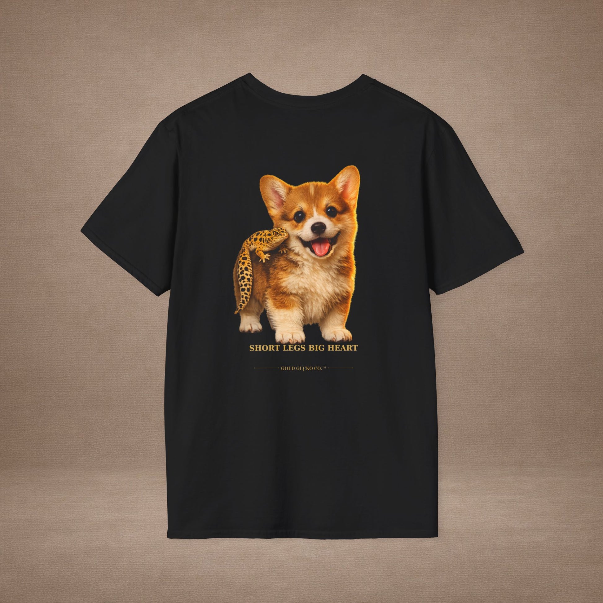 Corgi — Short Legs Big Heart — cinematic photoreal portraits of beloved dog breeds paired w. Gold Gecko Co. Puppies & Geckos collection.