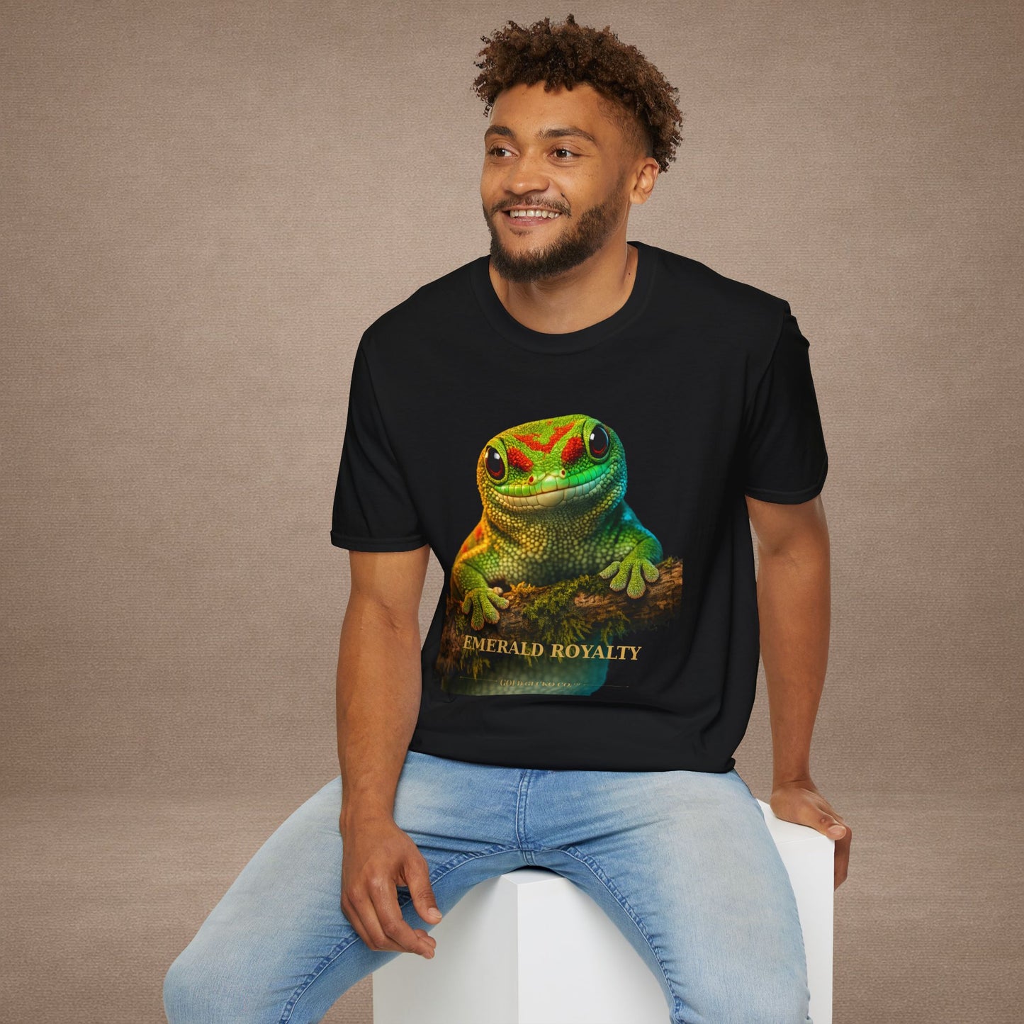 Day Gecko — Emerald Royalty — photoreal reptile portraits — the ultimate herp appreciation. Gold Gecko Co. Reptile Roll Call collection.