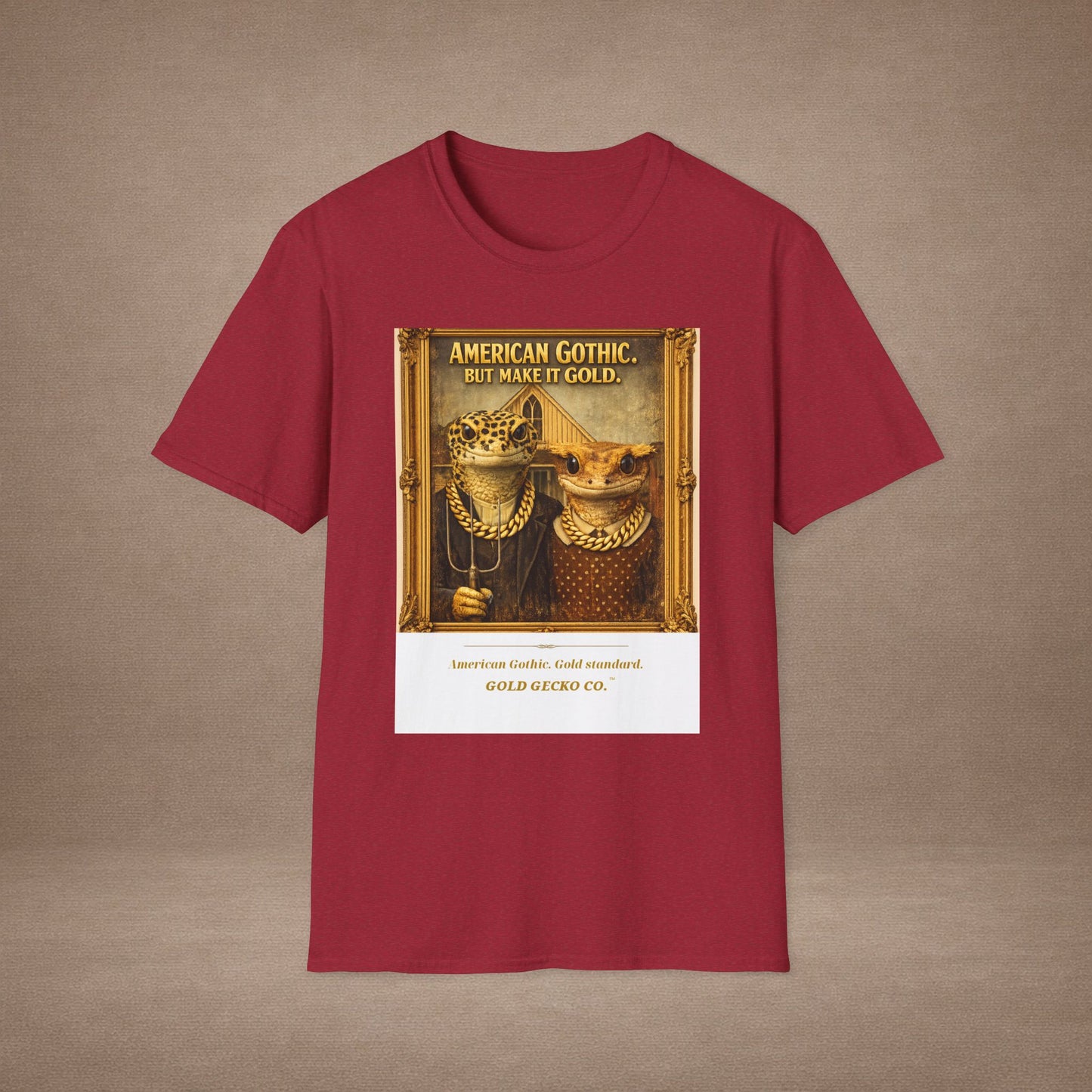 Design #col19-2 American Gothic Gecko — Fine Art Tee