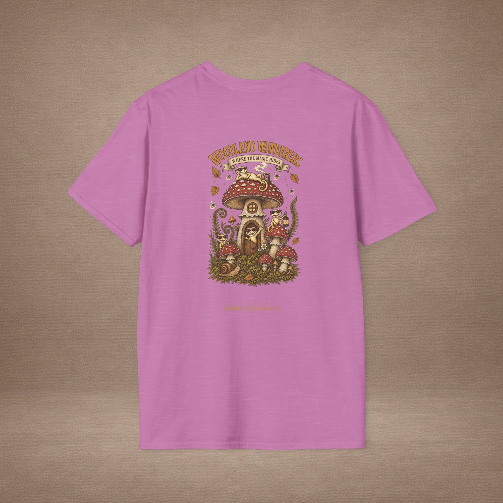 Toadstool Trip cottagecore mushroom & gecko t-shirt — Gold Gecko Co.