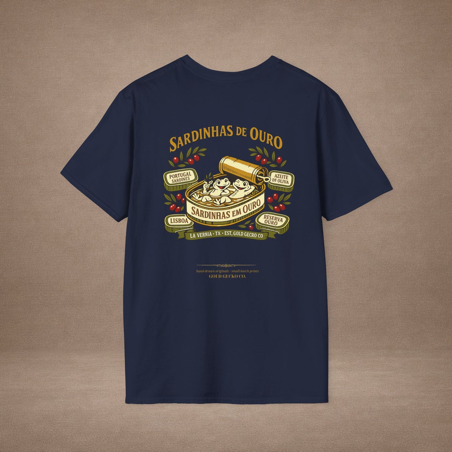 Sardinhas de Ouro Portuguese fish market graphic t-shirt — Gold Gecko Co.