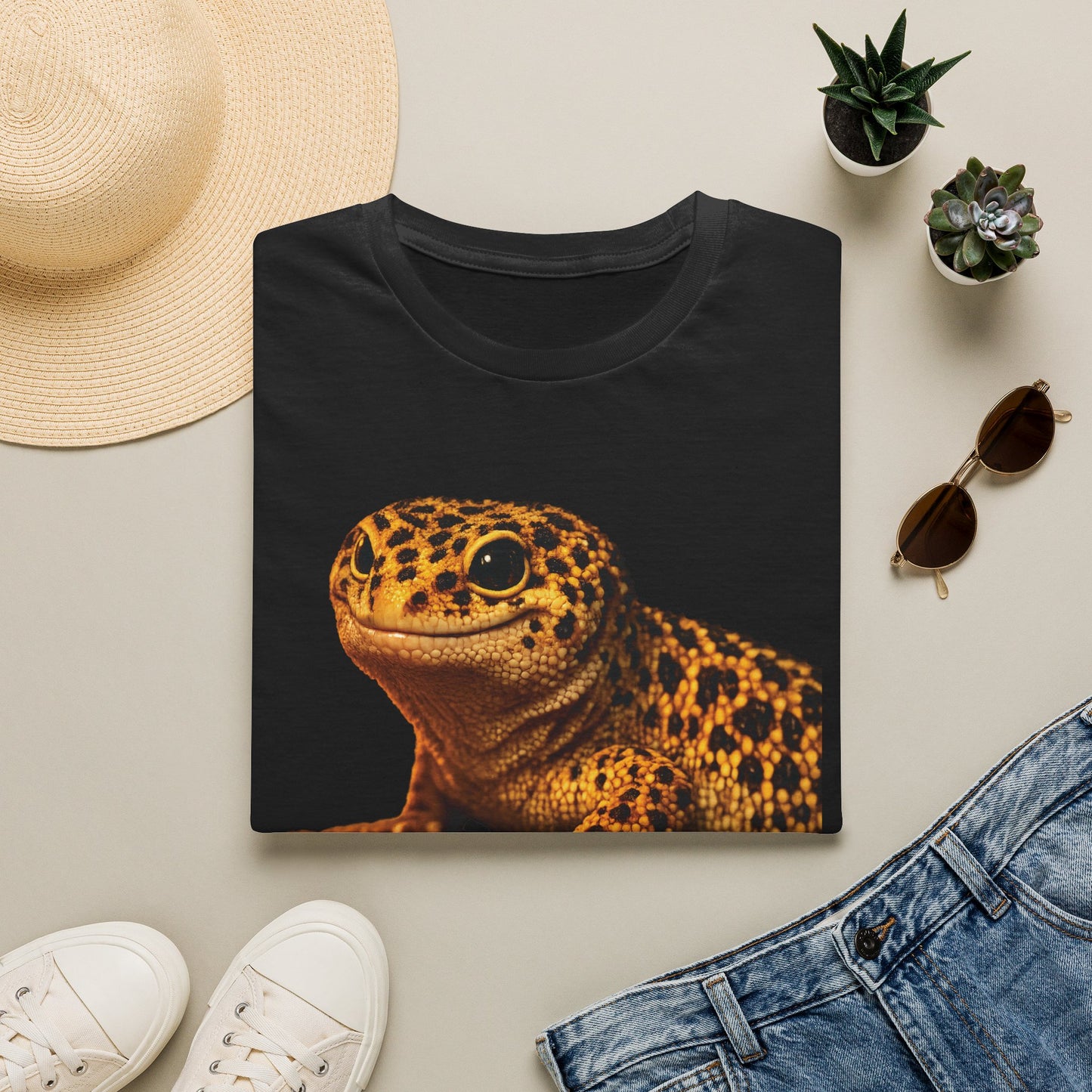 Leopard Gecko — Spotted Royalty — photoreal reptile portraits — the ultimate herp appreciation. Gold Gecko Co. Reptile Roll Call collection.