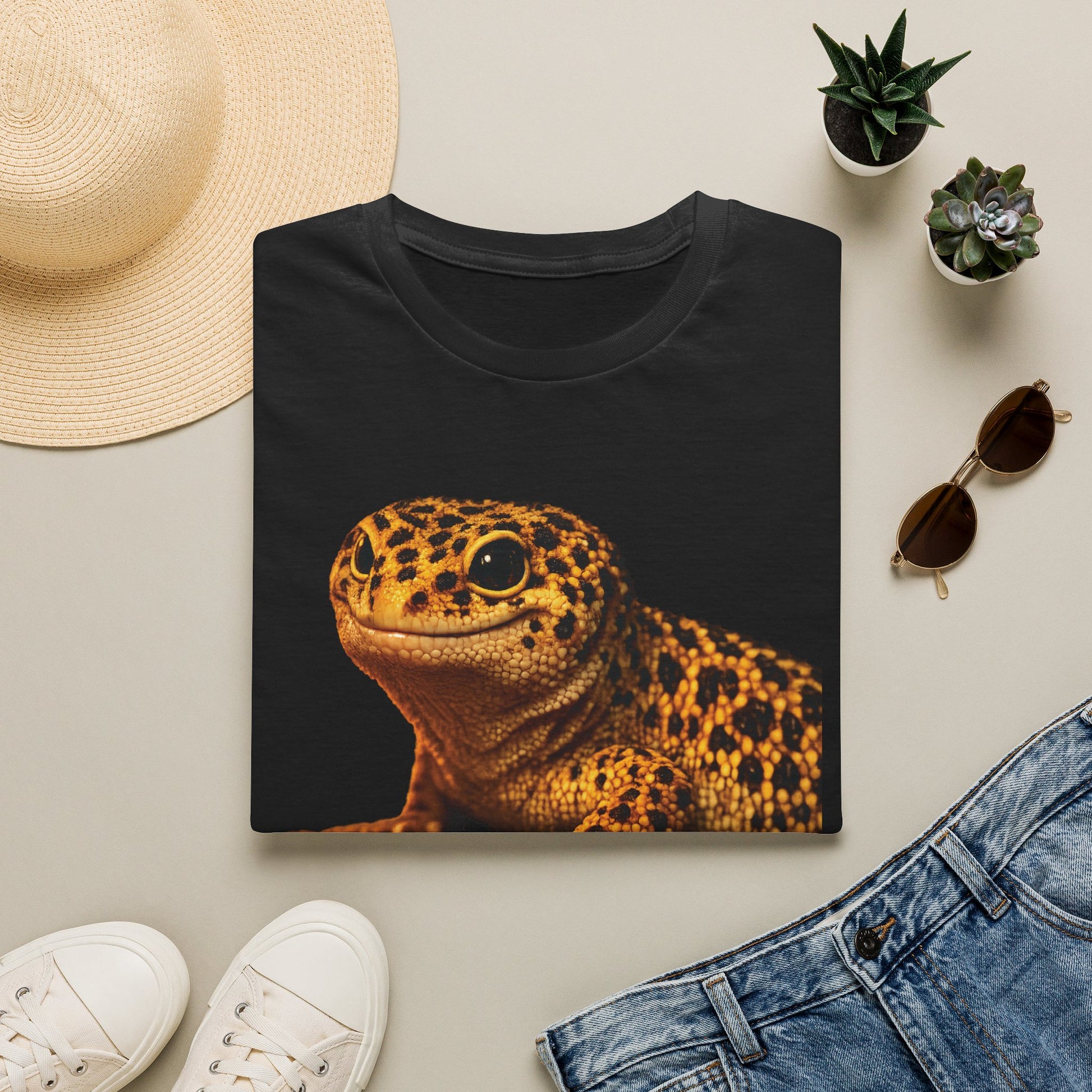 Leopard Gecko — Spotted Royalty — photoreal reptile portraits — the ultimate herp appreciation. Gold Gecko Co. Reptile Roll Call collection.