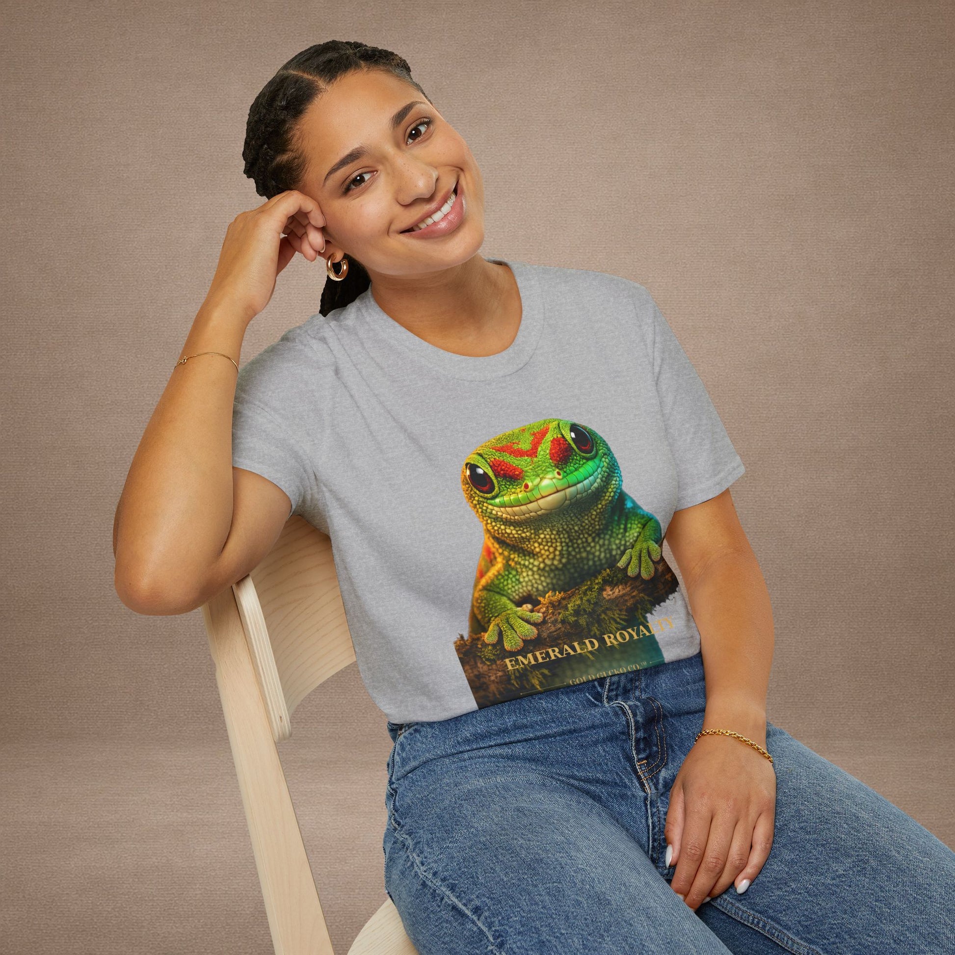 Day Gecko — Emerald Royalty — photoreal reptile portraits — the ultimate herp appreciation. Gold Gecko Co. Reptile Roll Call collection.