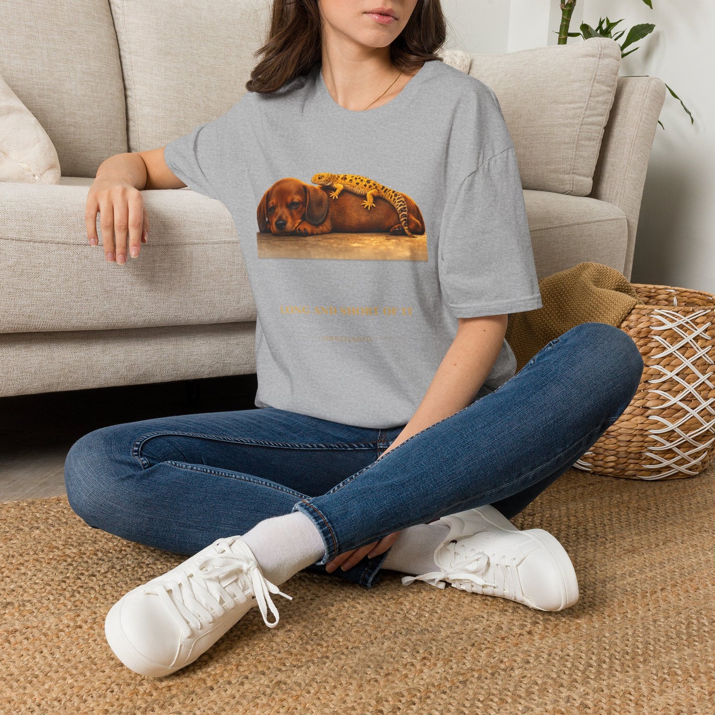 Dachshund — Long And Short Of It — cinematic photoreal portraits of beloved dog breeds paired w. Gold Gecko Co. Puppies & Geckos collection.