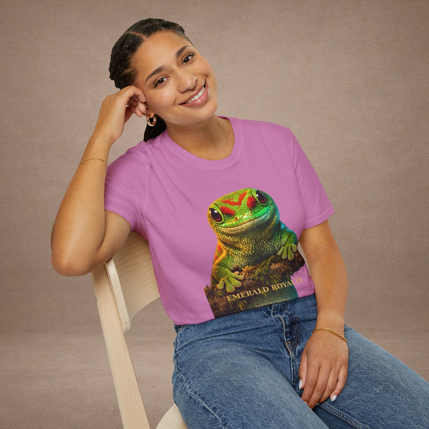 Day Gecko — Emerald Royalty — photoreal reptile portraits — the ultimate herp appreciation. Gold Gecko Co. Reptile Roll Call collection.