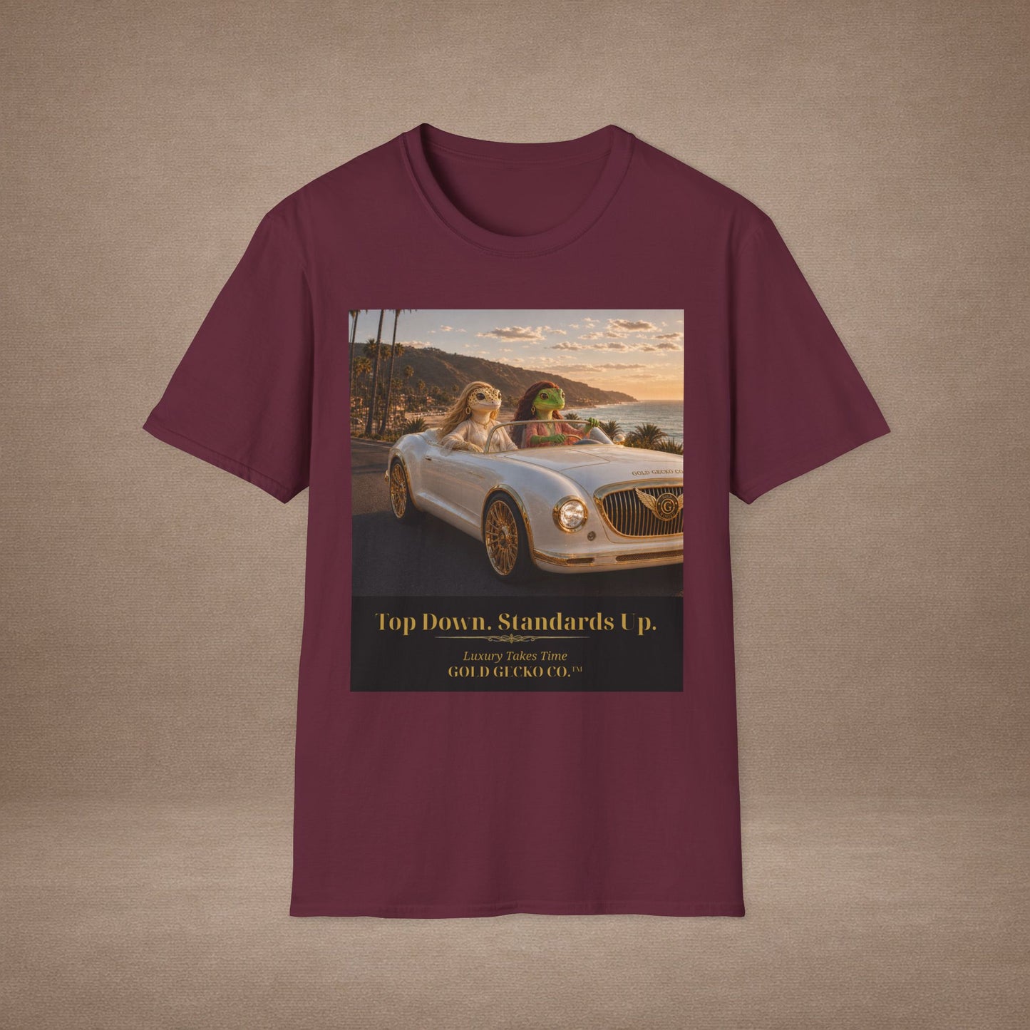 Col1142-05-V5-TS-Gildan64000-TopDownStandardsUp-RollsConvertible-MultiGecko-Realistic-GoldGeckoCo