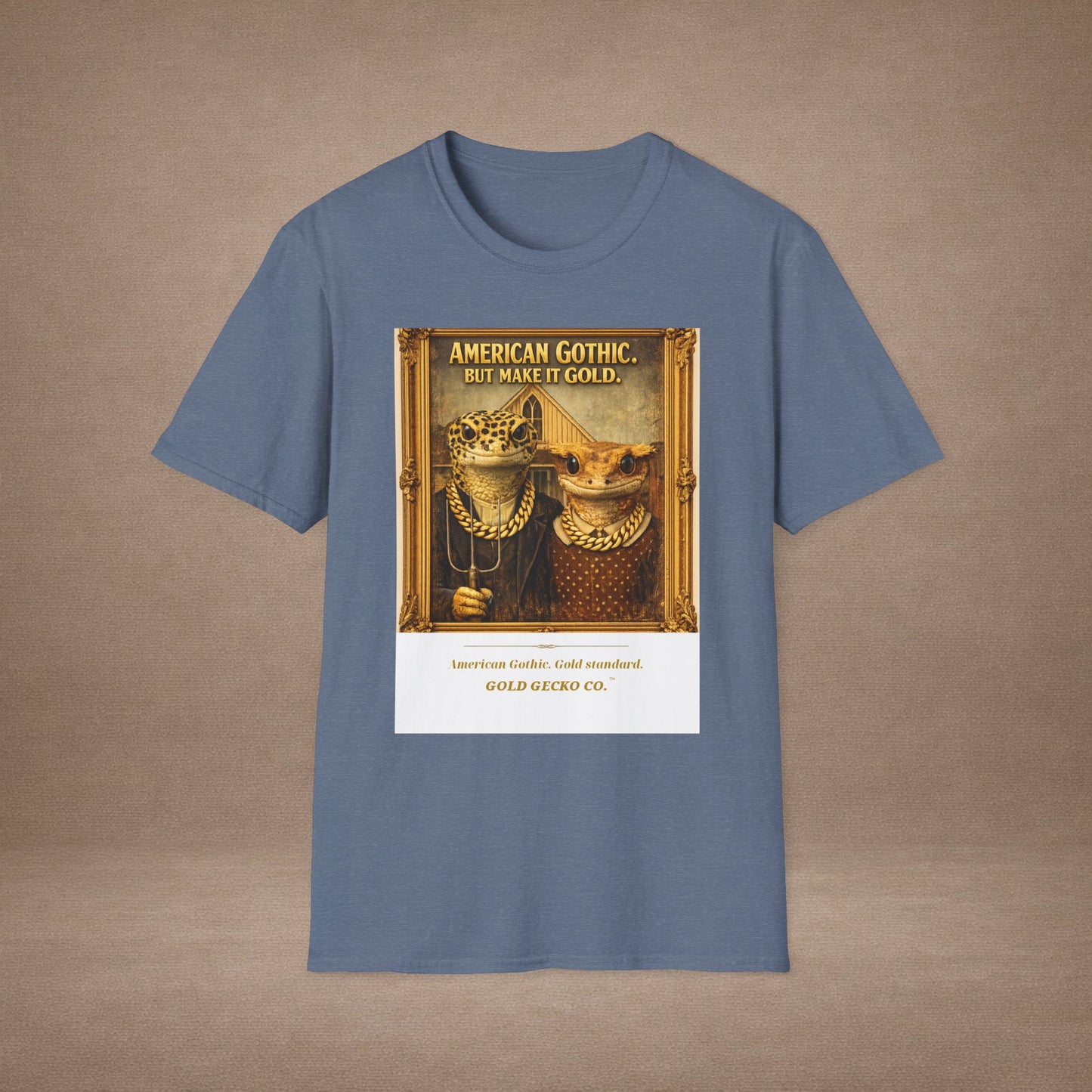 Design #col19-2 American Gothic Gecko — Fine Art Tee