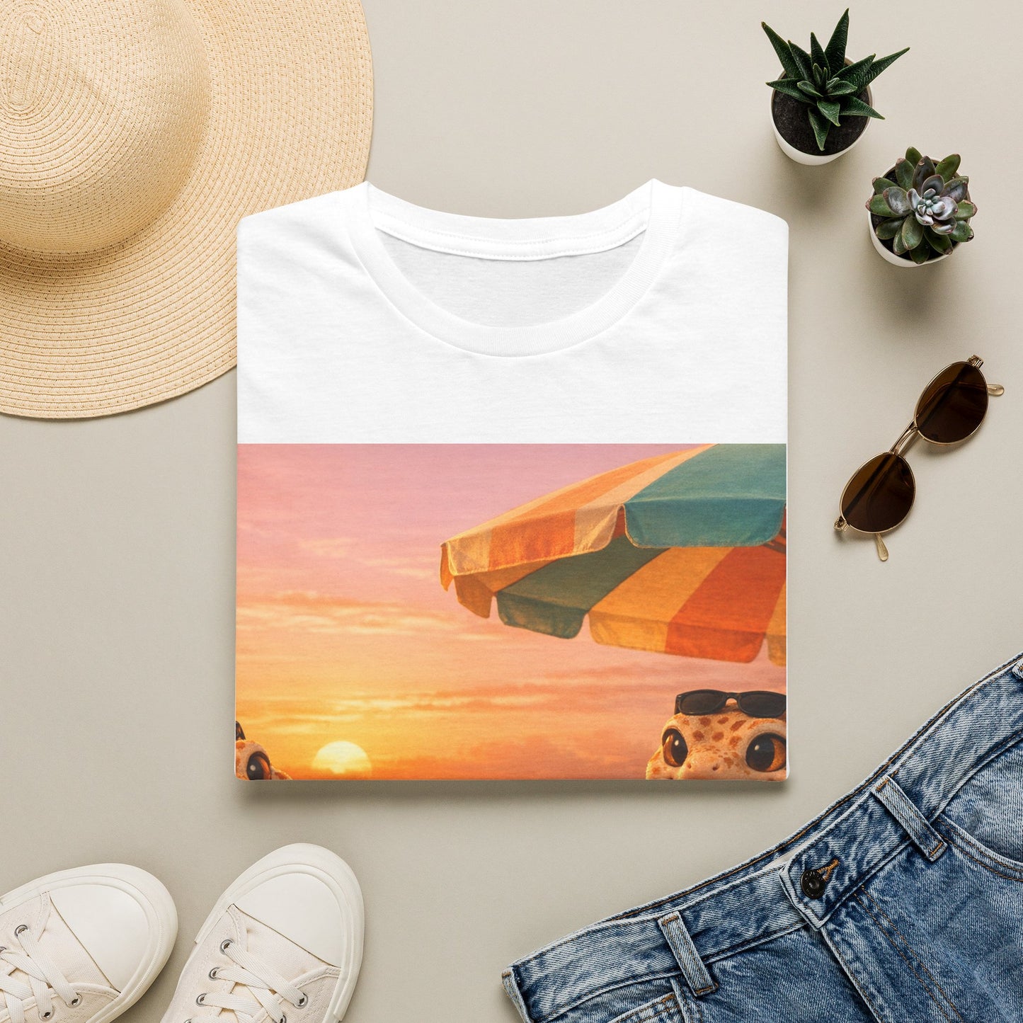 Col1404-04-V2-TS-Gildan64000-SunsetSips-Realistic-GoldGeckoCo