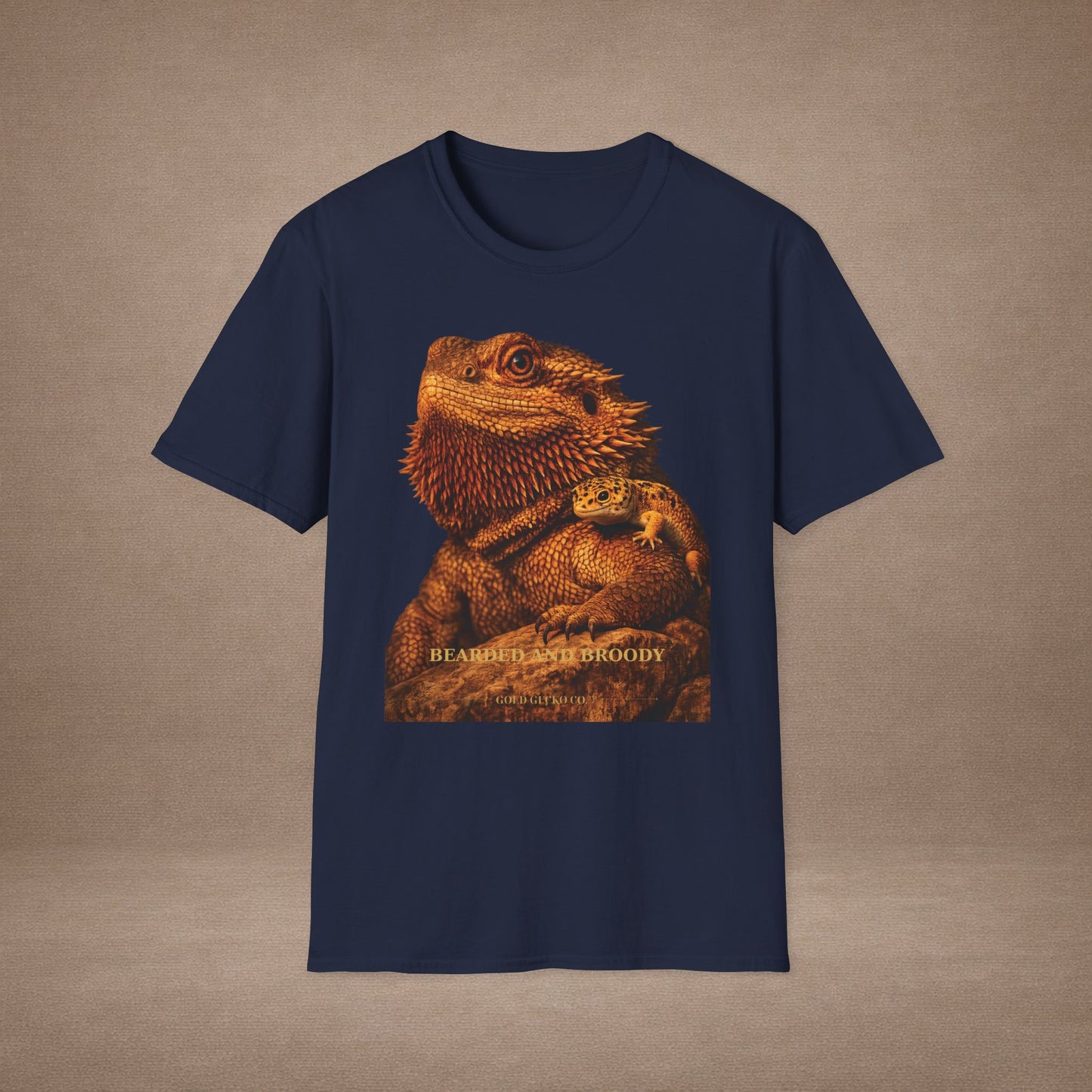 Bearded Dragon — Bearded And Broody — photoreal reptile portraits — the ultimate herp appreciation. Gold Gecko Co. Reptile Roll Call collection.