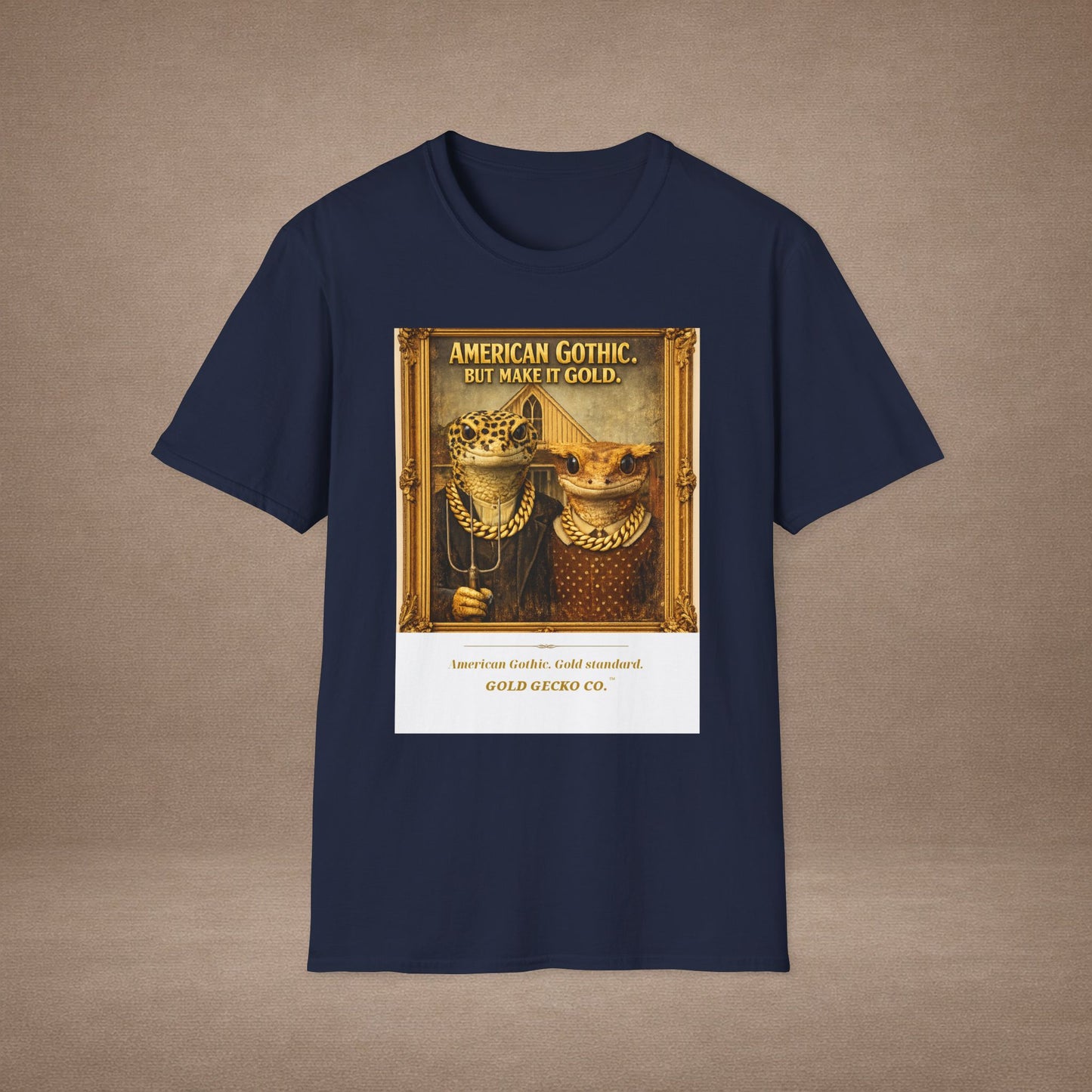 Design #col19-2 American Gothic Gecko — Fine Art Tee
