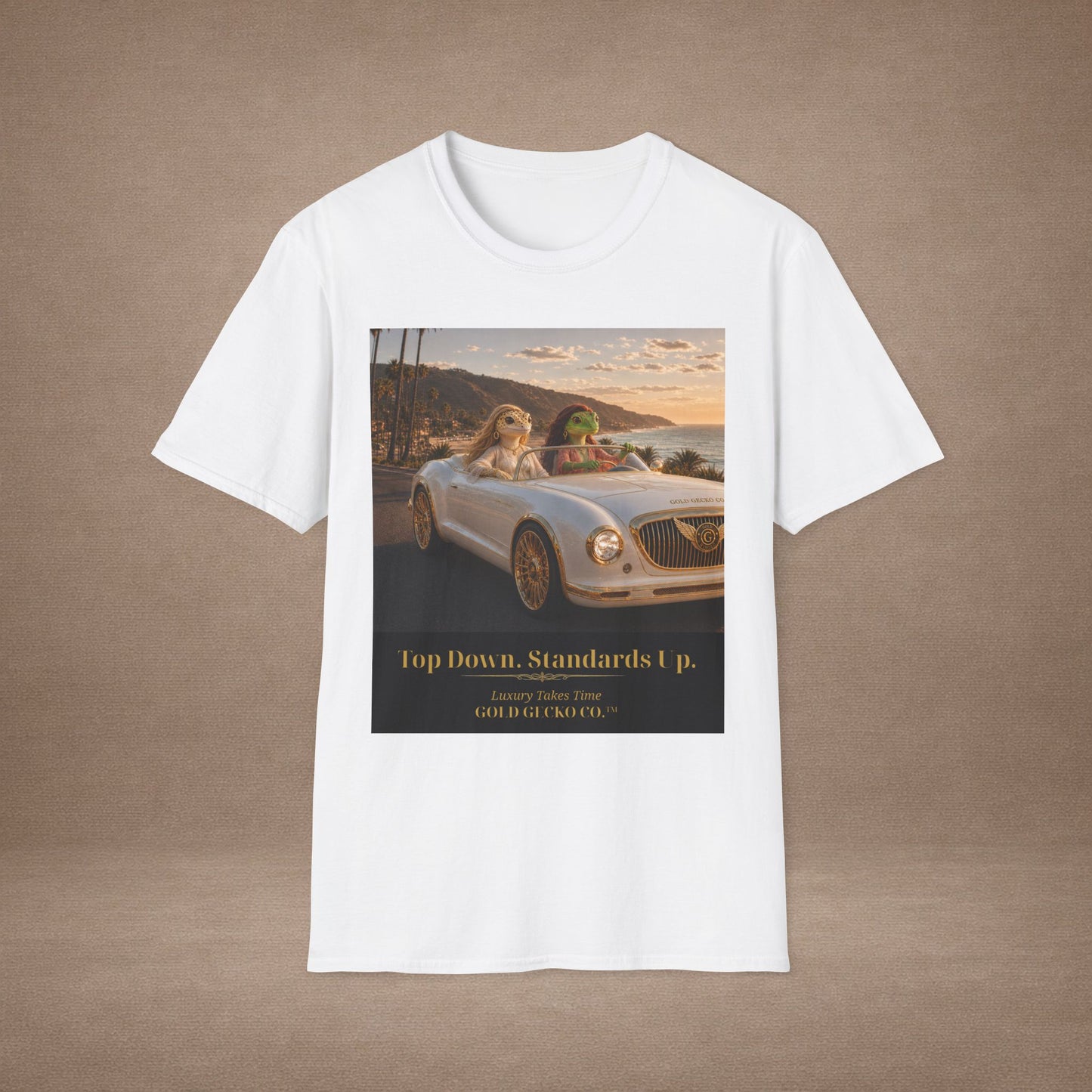 Col1142-05-V5-TS-Gildan64000-TopDownStandardsUp-RollsConvertible-MultiGecko-Realistic-GoldGeckoCo