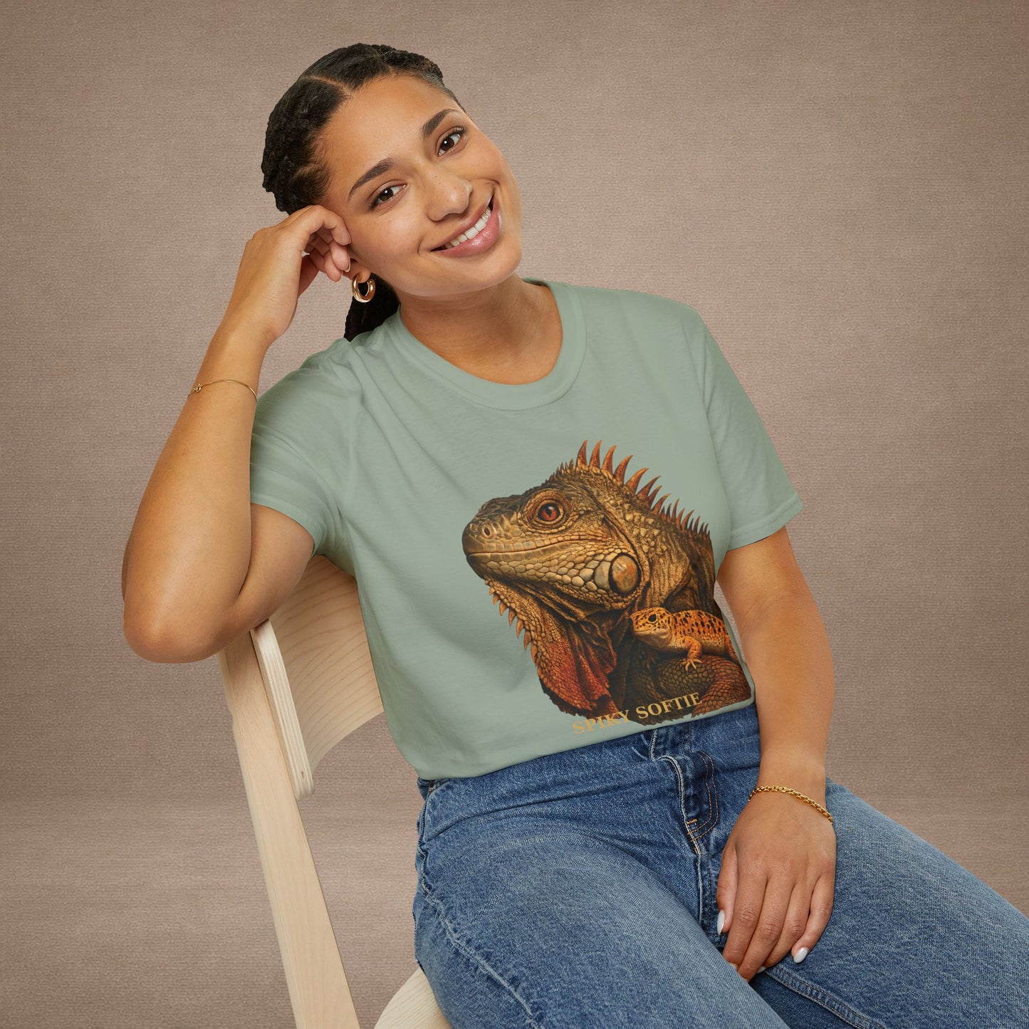 Iguana — Spiky Softie — photoreal reptile portraits — the ultimate herp appreciation. Gold Gecko Co. Reptile Roll Call collection.