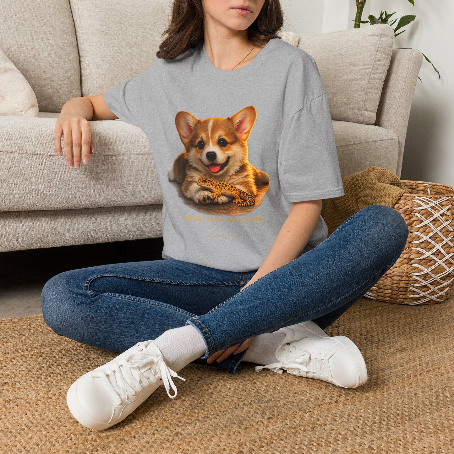 Corgi — Short Legs Big Heart — cinematic photoreal portraits of beloved dog breeds paired w. Gold Gecko Co. Puppies & Geckos collection.