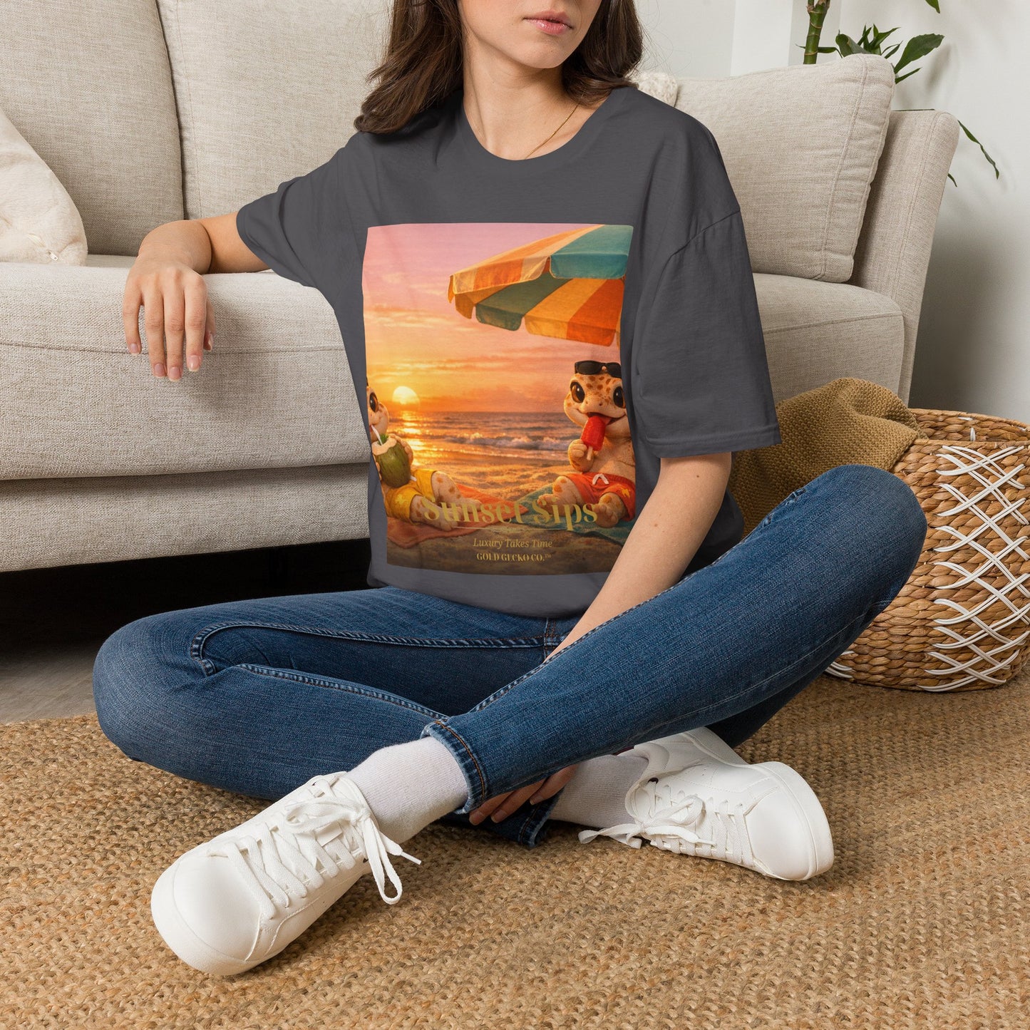 Col1404-04-V2-TS-Gildan64000-SunsetSips-Realistic-GoldGeckoCo
