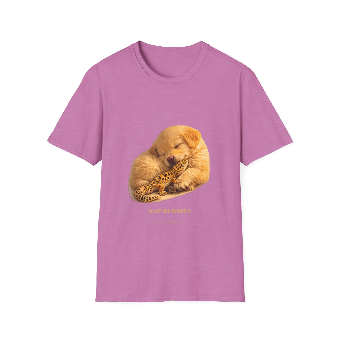 Golden Retriever — Nap Buddies — cinematic photoreal portraits of beloved dog breeds paired w. Gold Gecko Co. Puppies & Geckos collection.