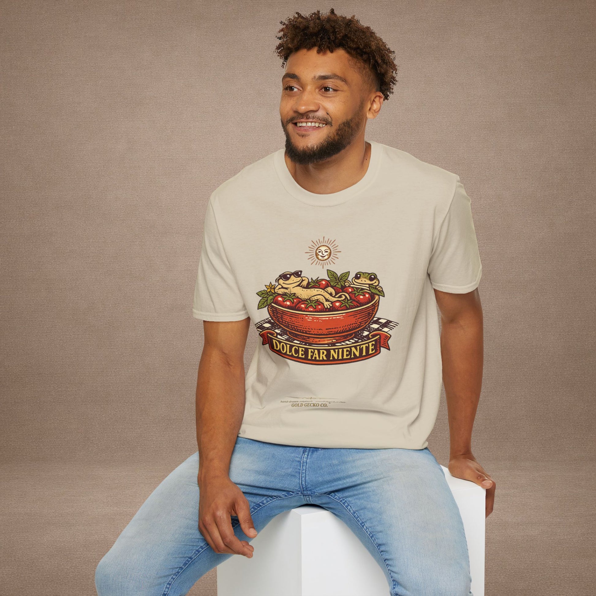 Pomodoro Dolce Italian tomato & basil graphic t-shirt — Gold Gecko Co.