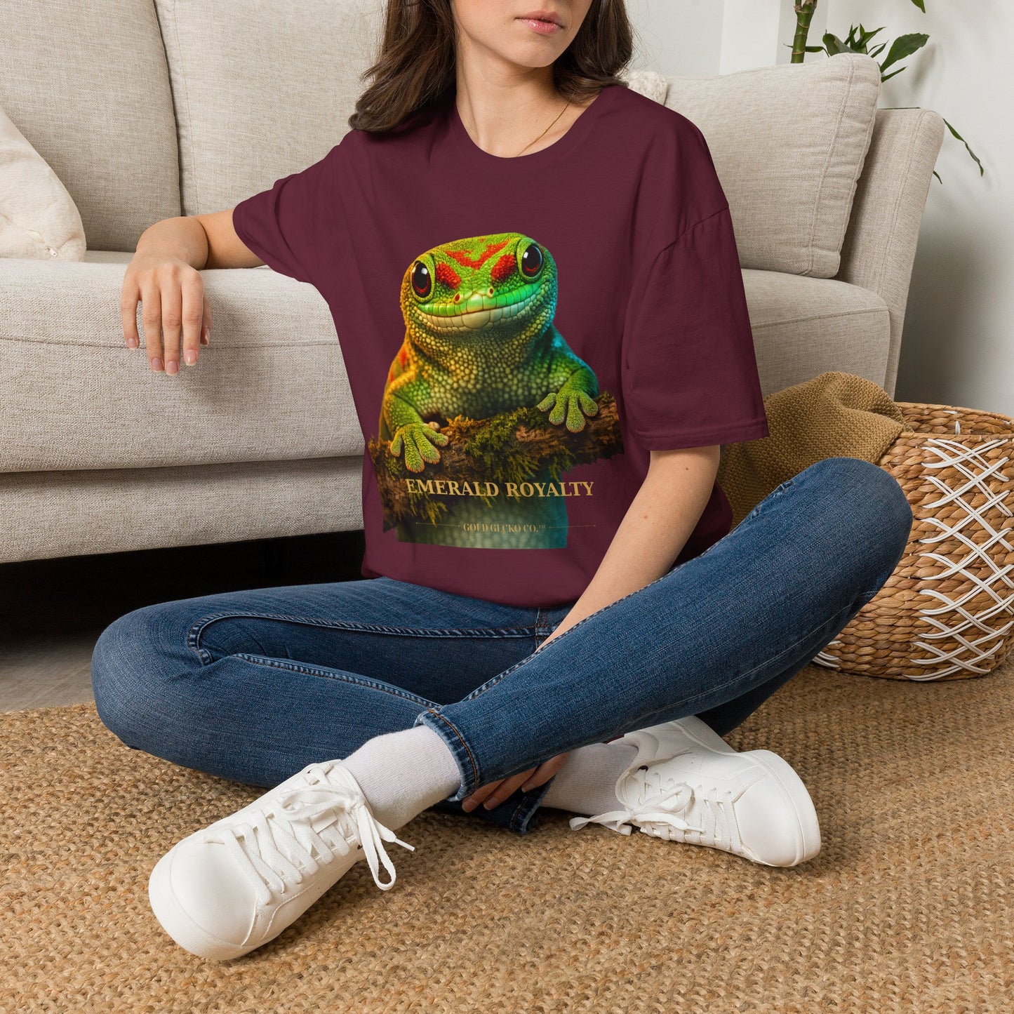 Day Gecko — Emerald Royalty — photoreal reptile portraits — the ultimate herp appreciation. Gold Gecko Co. Reptile Roll Call collection.