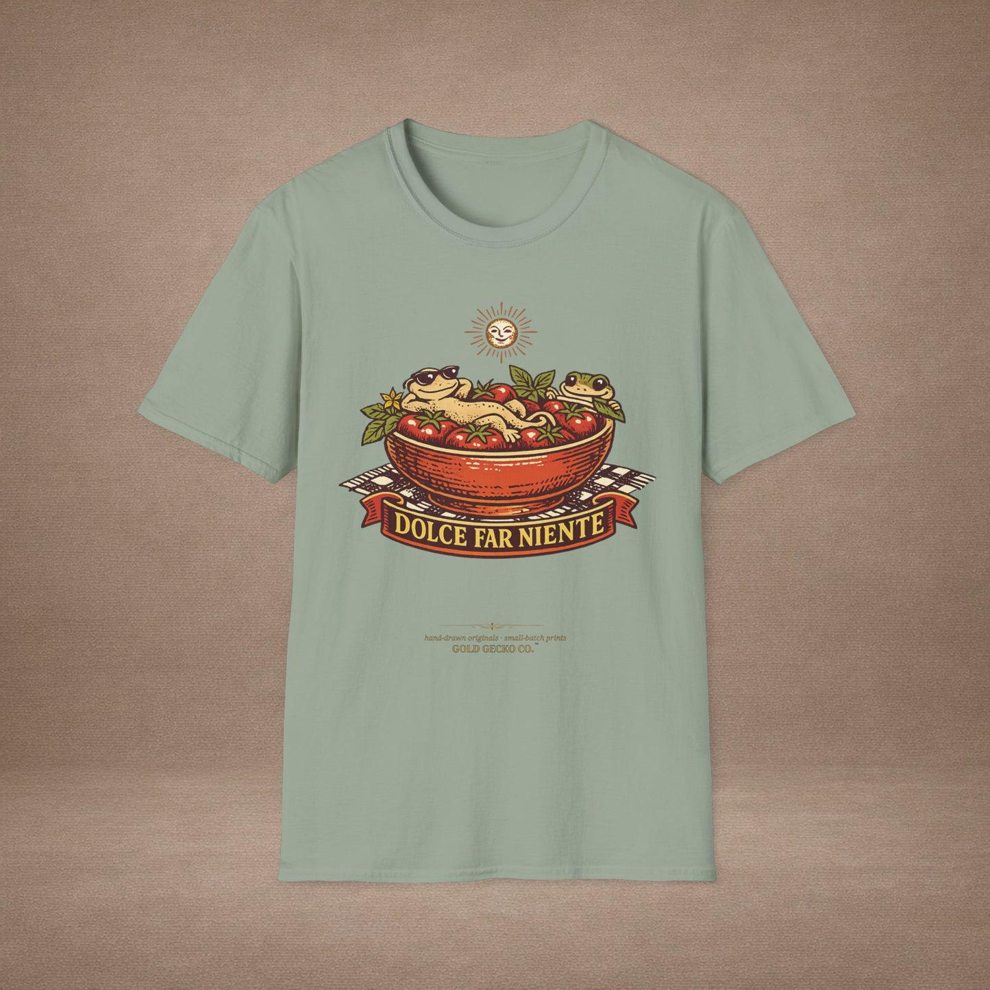 Pomodoro Dolce Italian tomato & basil graphic t-shirt — Gold Gecko Co.
