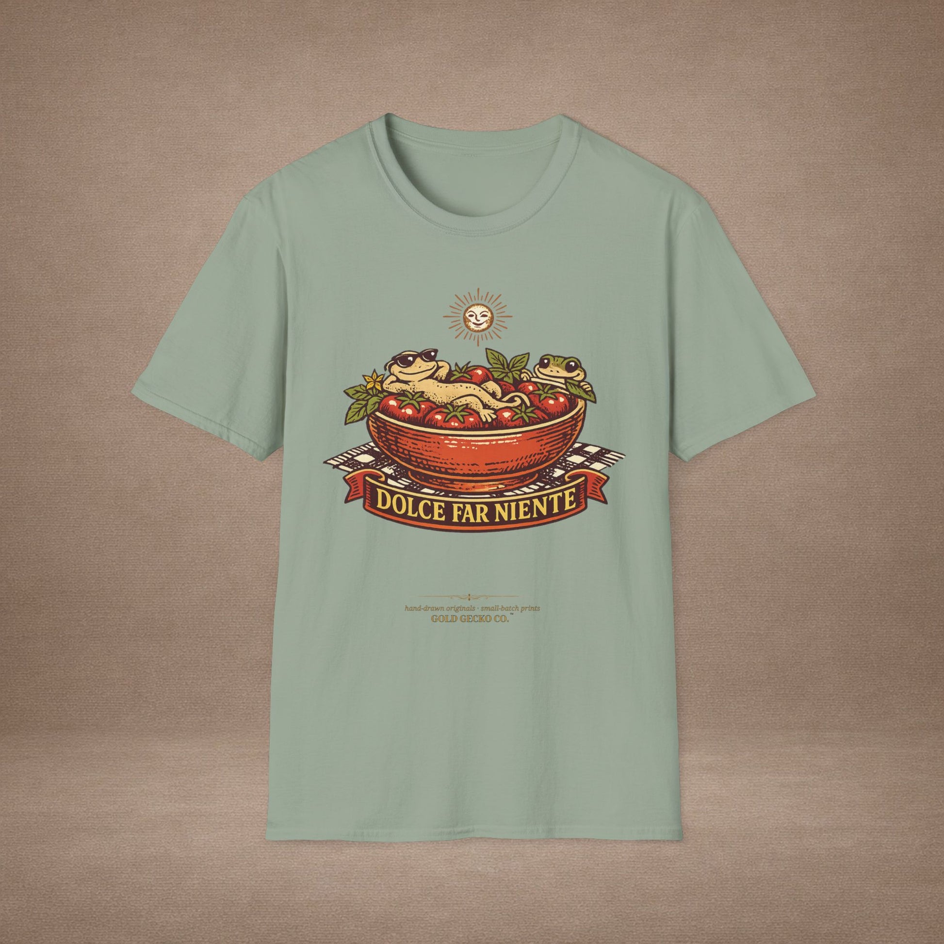 Pomodoro Dolce Italian tomato & basil graphic t-shirt — Gold Gecko Co.