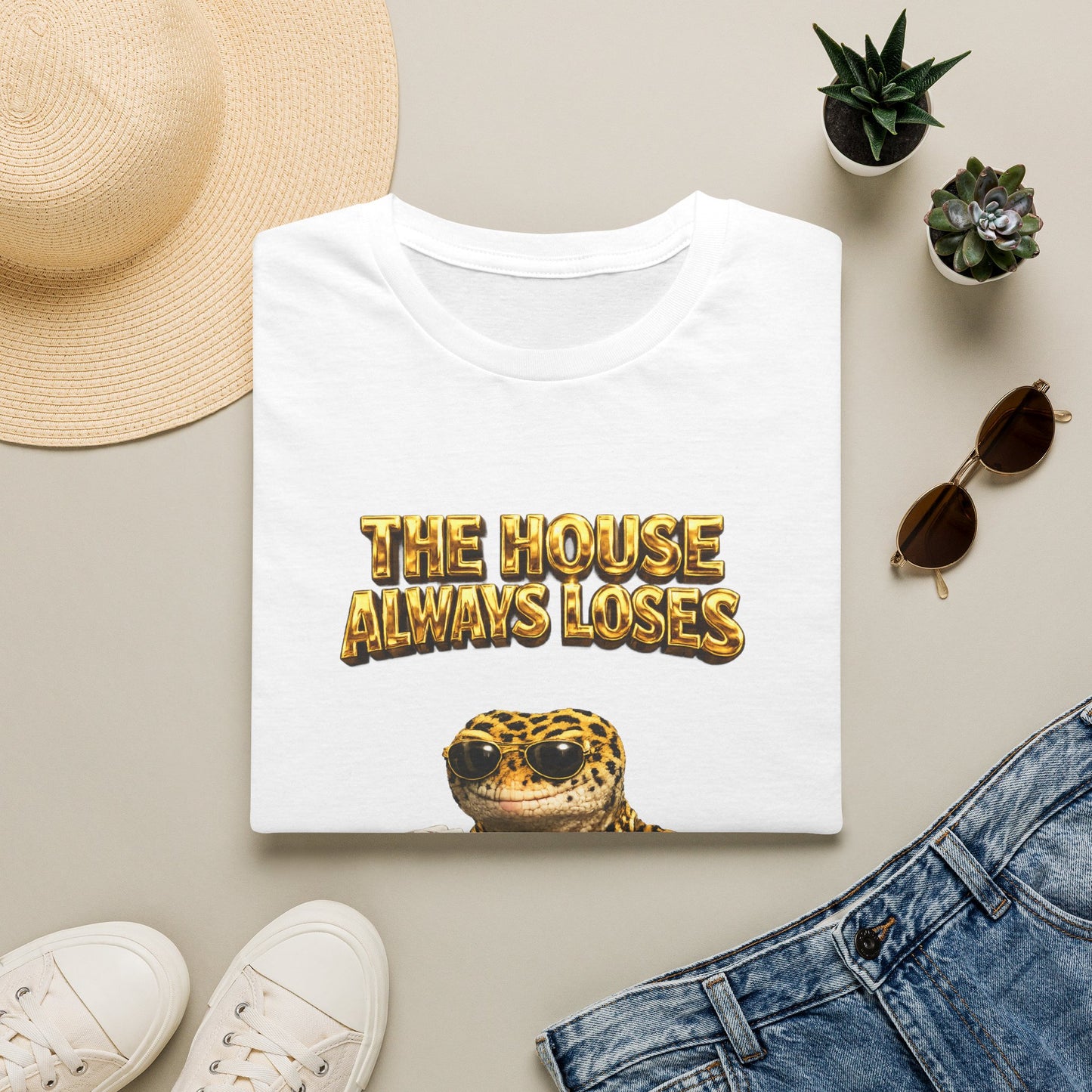 Design #29-3   Gambling- The House Always Looses- Realistic- (Gold Letters)