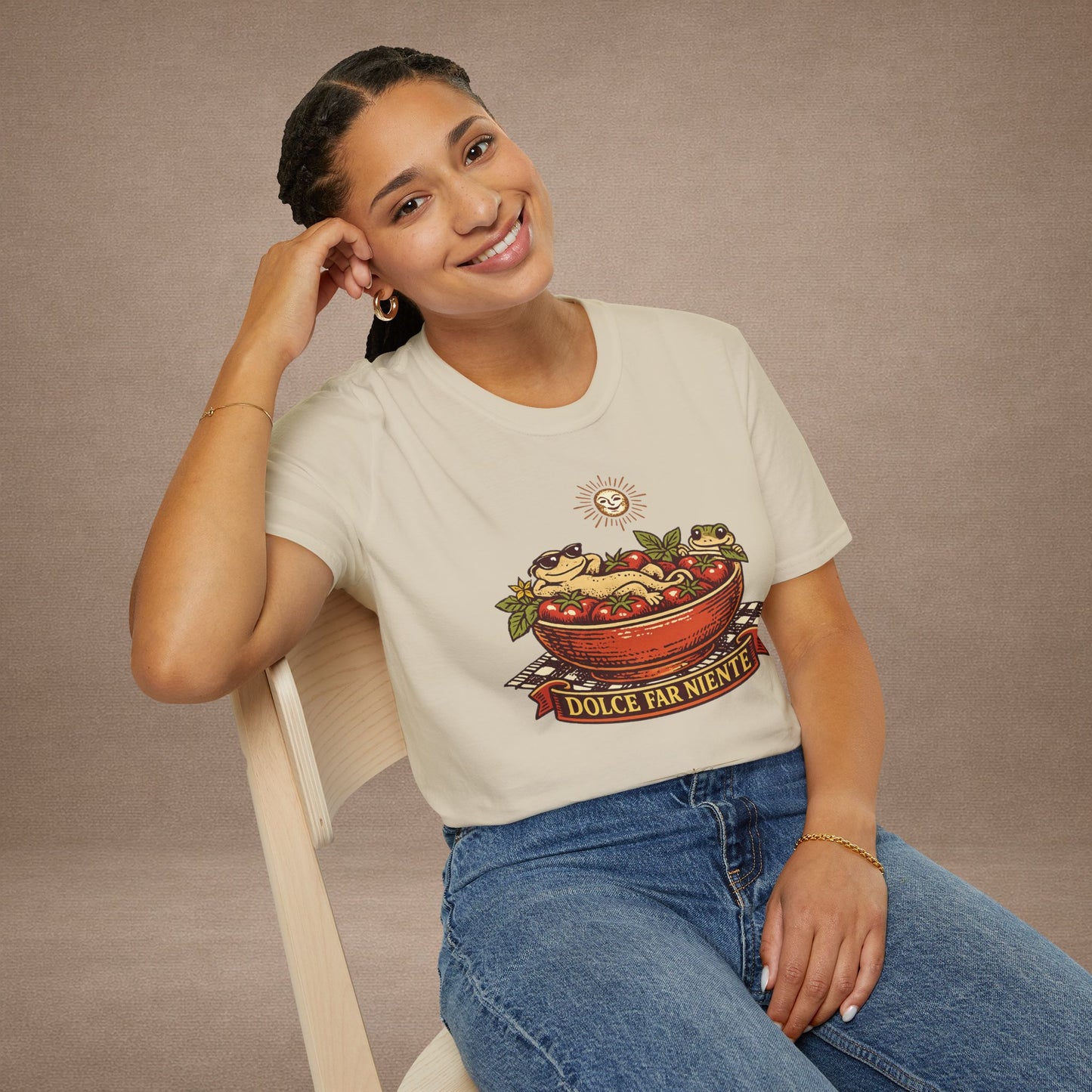 Pomodoro Dolce Italian tomato & basil graphic t-shirt — Gold Gecko Co.