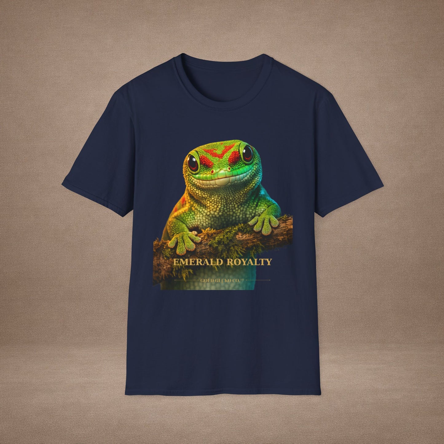 Day Gecko — Emerald Royalty — photoreal reptile portraits — the ultimate herp appreciation. Gold Gecko Co. Reptile Roll Call collection.