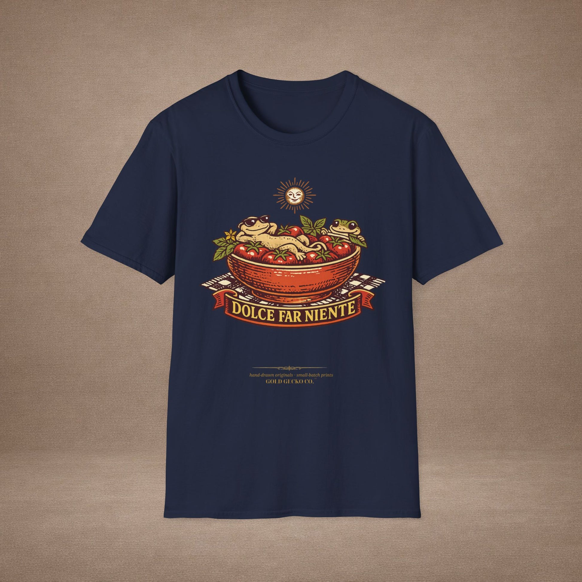 Pomodoro Dolce Italian tomato & basil graphic t-shirt — Gold Gecko Co.